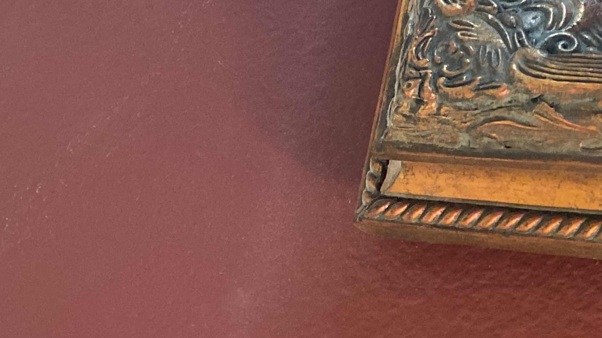 Photo 1 of ORNATE COPPER & BLACK WOOD BEVELED MIRROR FROM RESTAURANT IN WHIDBEY ISLAND, WASHINGTON STATE 91“ x 56“ (2 available each sold separately)