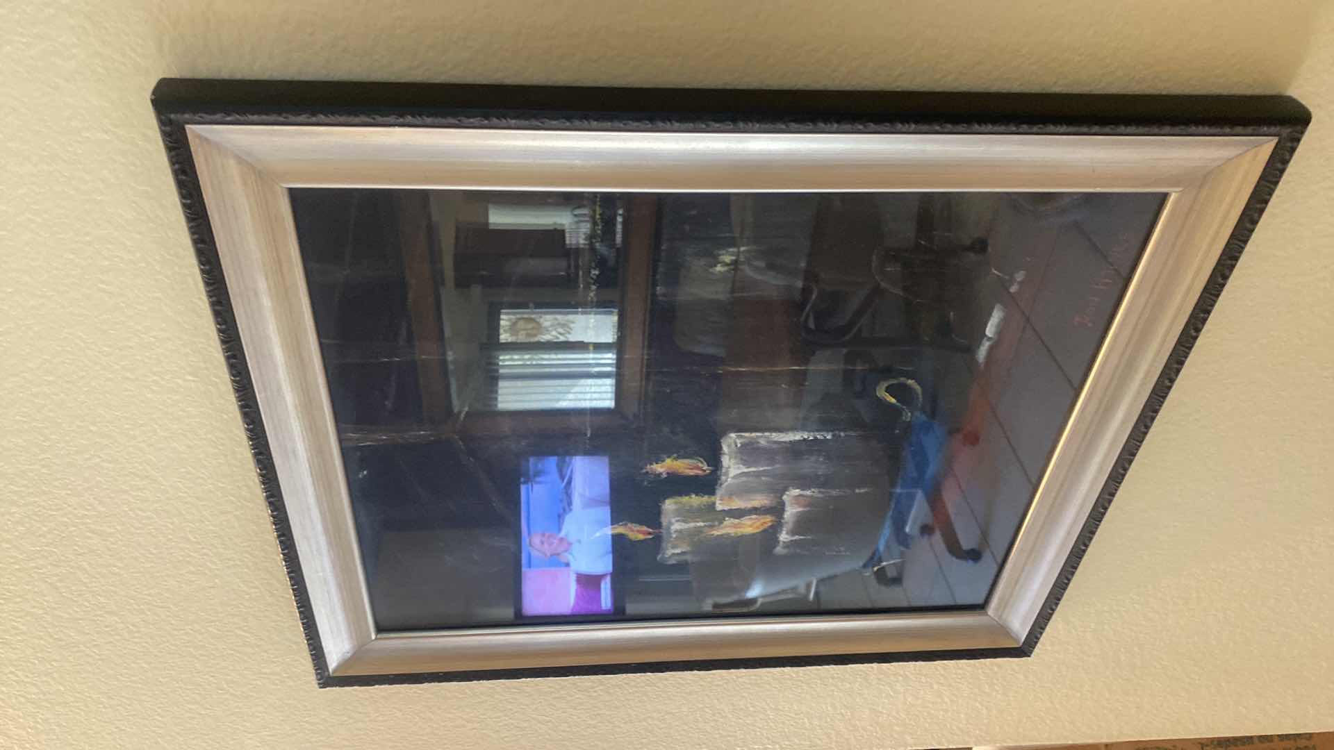 Photo 1 of FRAMED CANVAS WITH GLASS CANDLES SIGNED BY ARTIST 19 1/2” x 23 1/2”