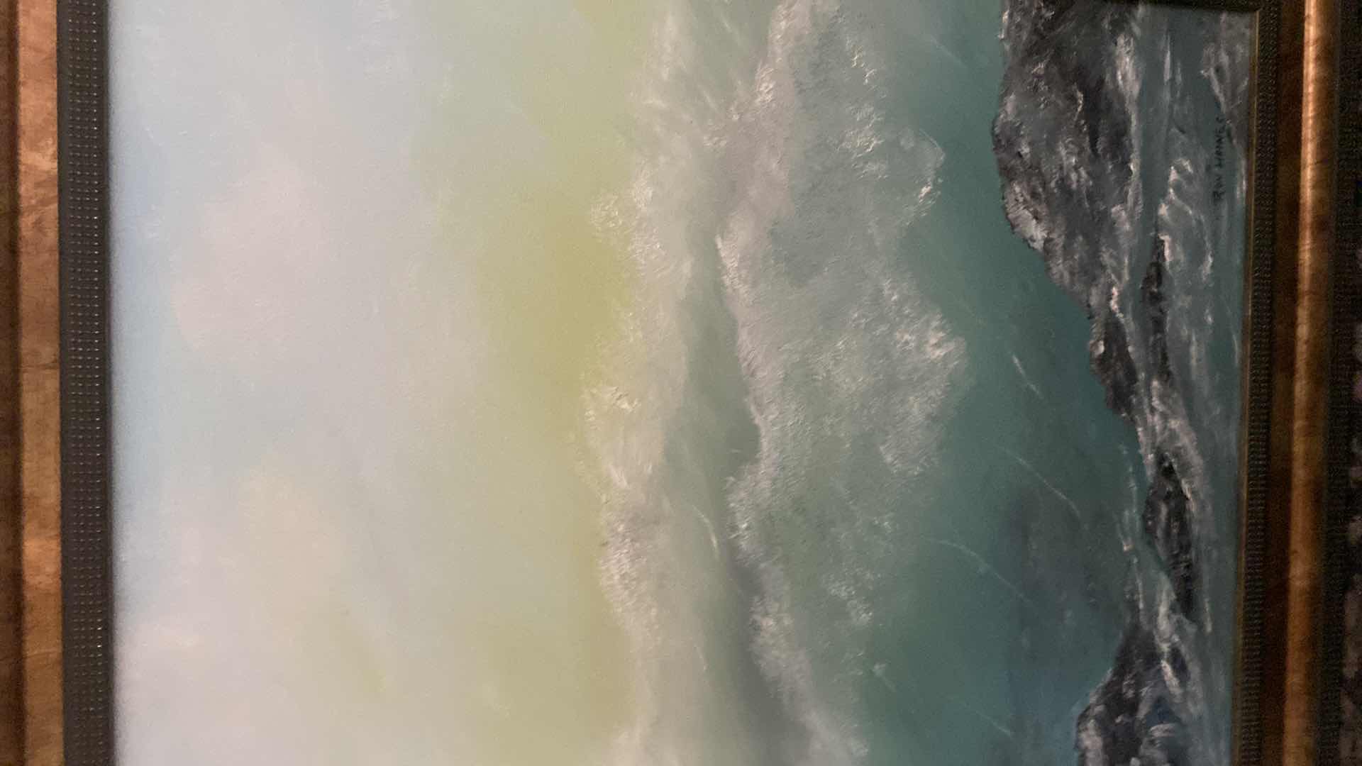 Photo 1 of FRAMED OIL ON CANVAS SEASCAPE SIGNED ARTWORK 20” x 24”