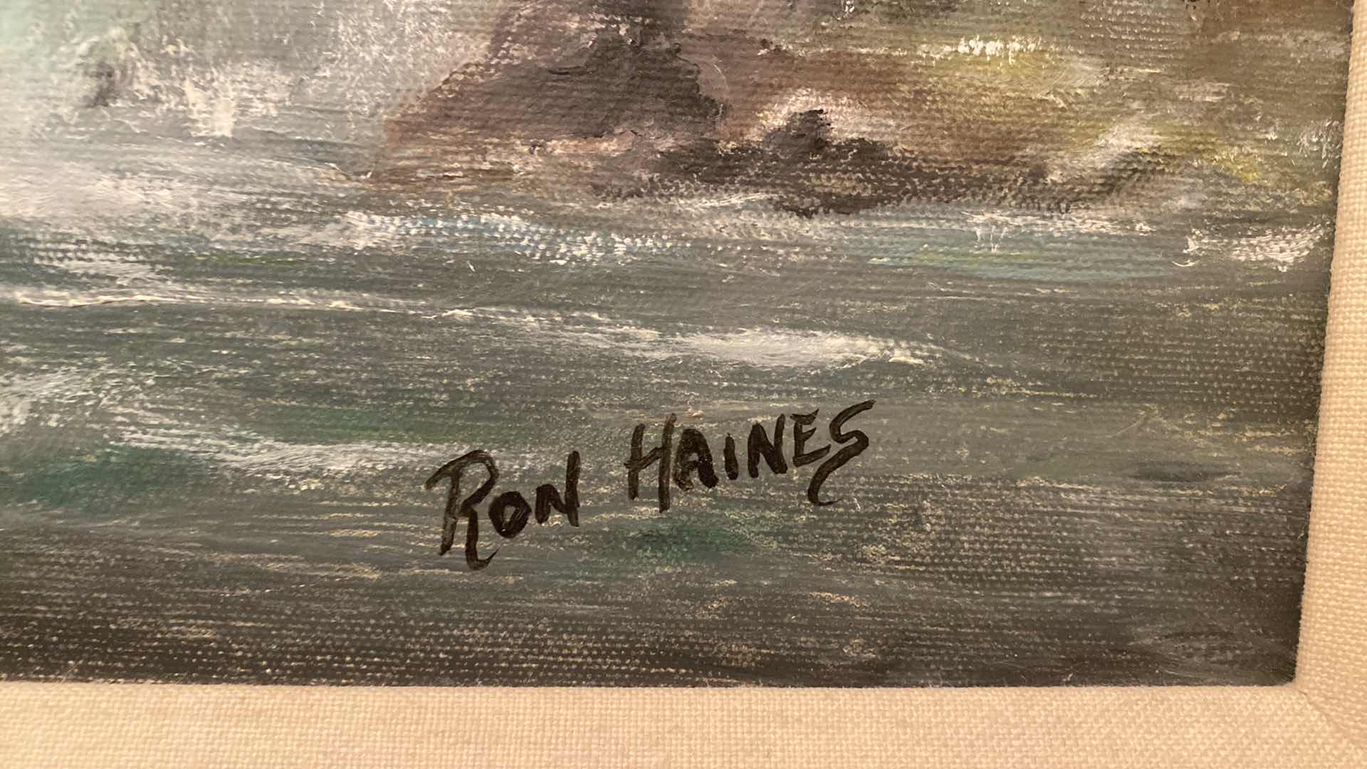 Photo 1 of FRAMED OIL ON CANVAS SEASCAPE SIGNED ARTWORK 41 1/22 inches x 22 1/2”