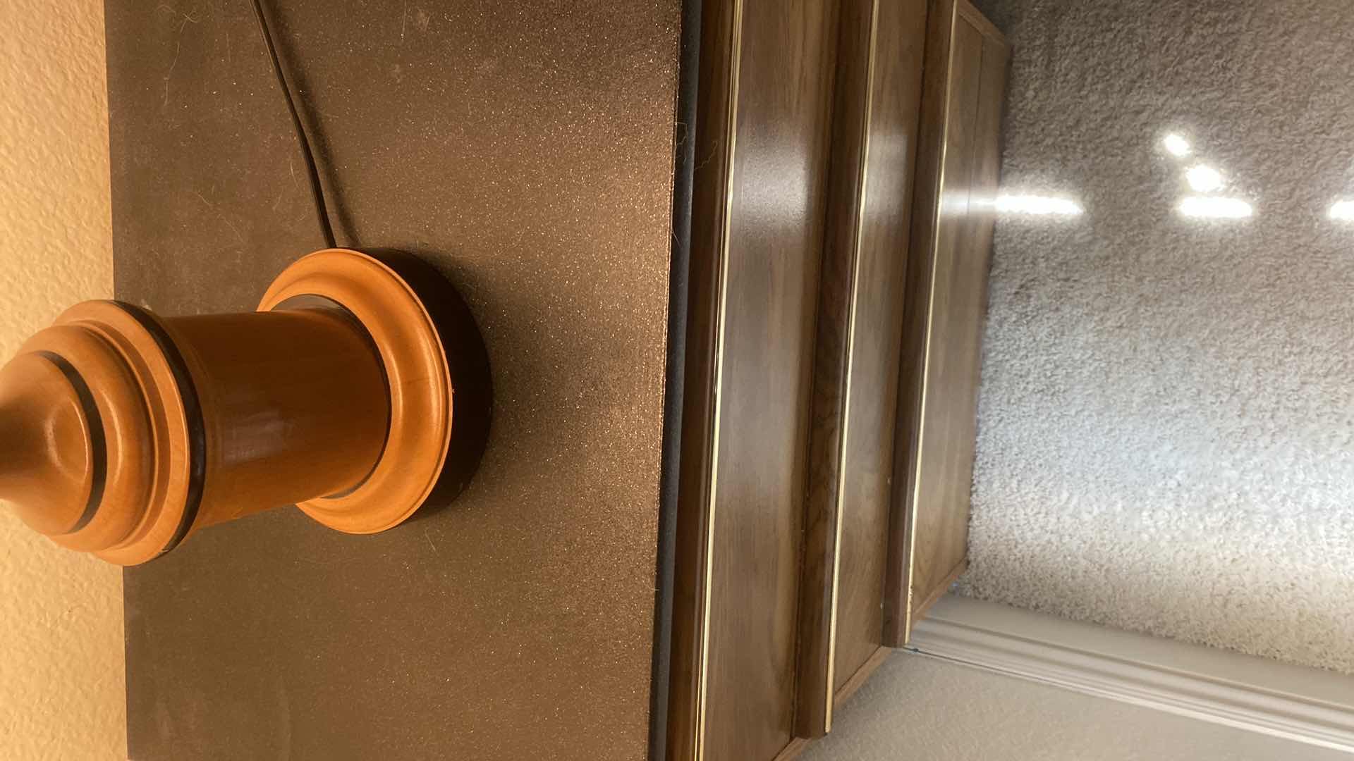 Photo 1 of LAMINATED WOOD 3 DRAWER NIGHTSTAND WITH BLACK TOP 23” x 16” H 28”