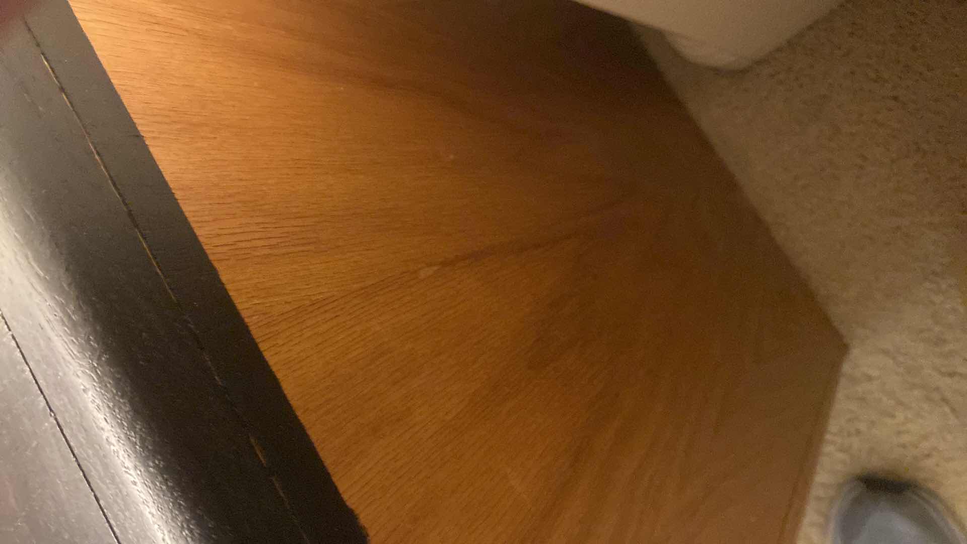 Photo 1 of OAK 2 DOOR NIGHT STAND WITH BLACK PAINTED TOP 27” x 16 1/2” H 25”