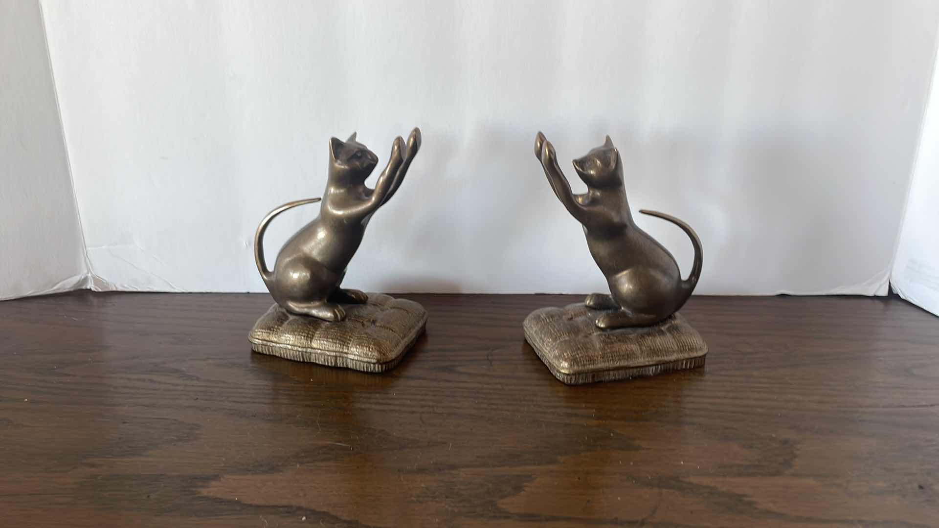 Photo 1 of CAT BRONZE WEIGHTED BOOKENDS 5”x 7”