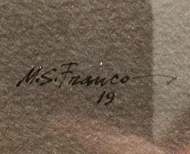 Photo 1 of FRAMED SOUTHWESTERN LANDSCAPE ORIGINAL SIGNED ON FRONT & BACK  M.S.FRANCO ARTWORK 21”x 25”