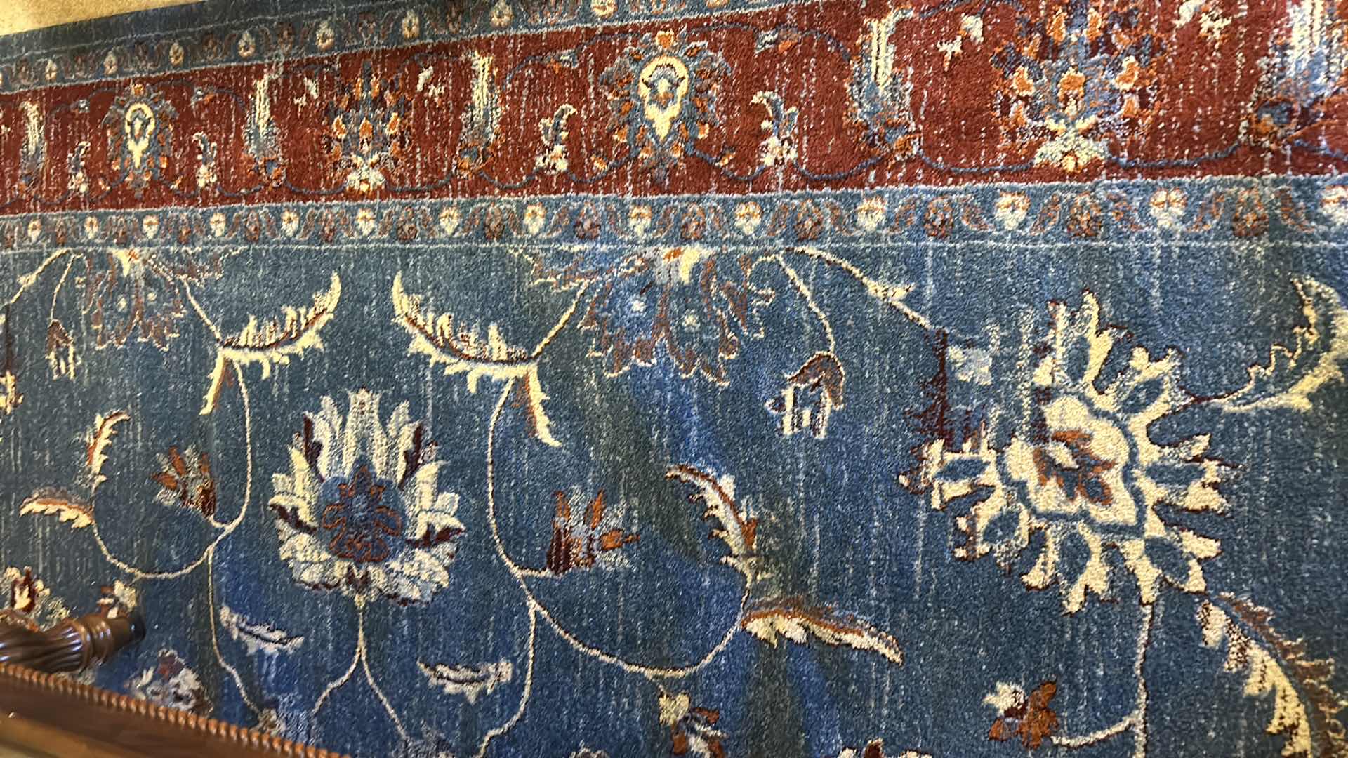 Photo 1 of BLUE AND CRANBERRY BORDER AREA RUG7’ X 10’