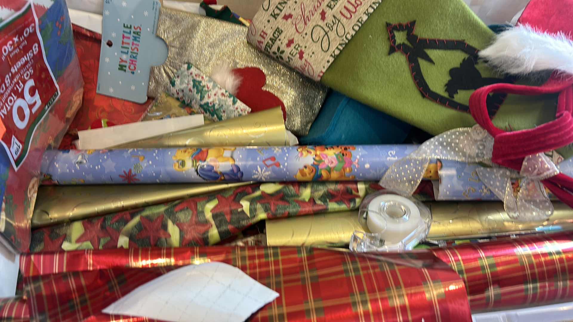 Photo 1 of 3.5’ TOTE WITH WRAPPING PAPER AND SUPPLIES.