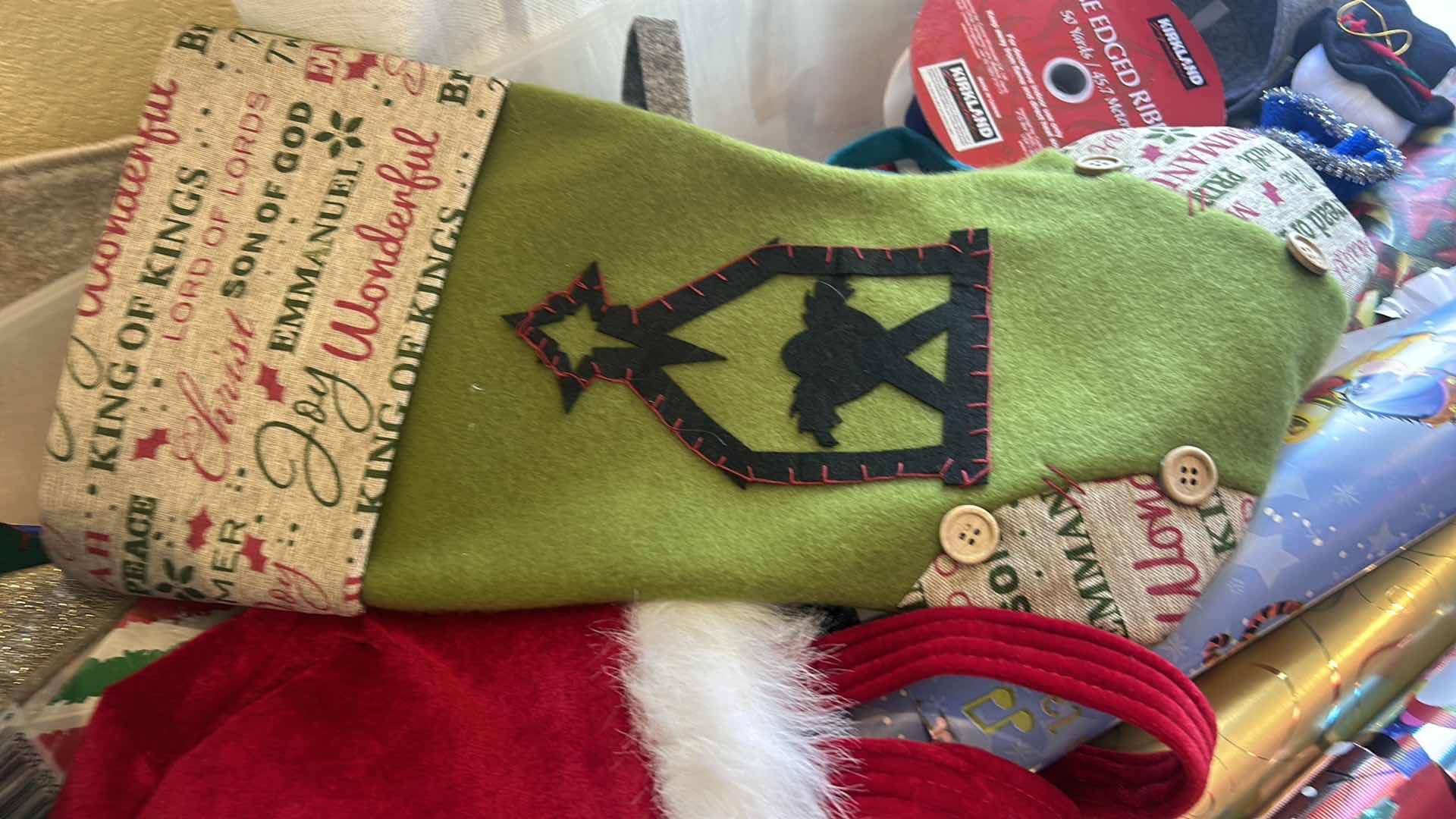 Photo 1 of 3.5’ TOTE WITH WRAPPING PAPER AND SUPPLIES.