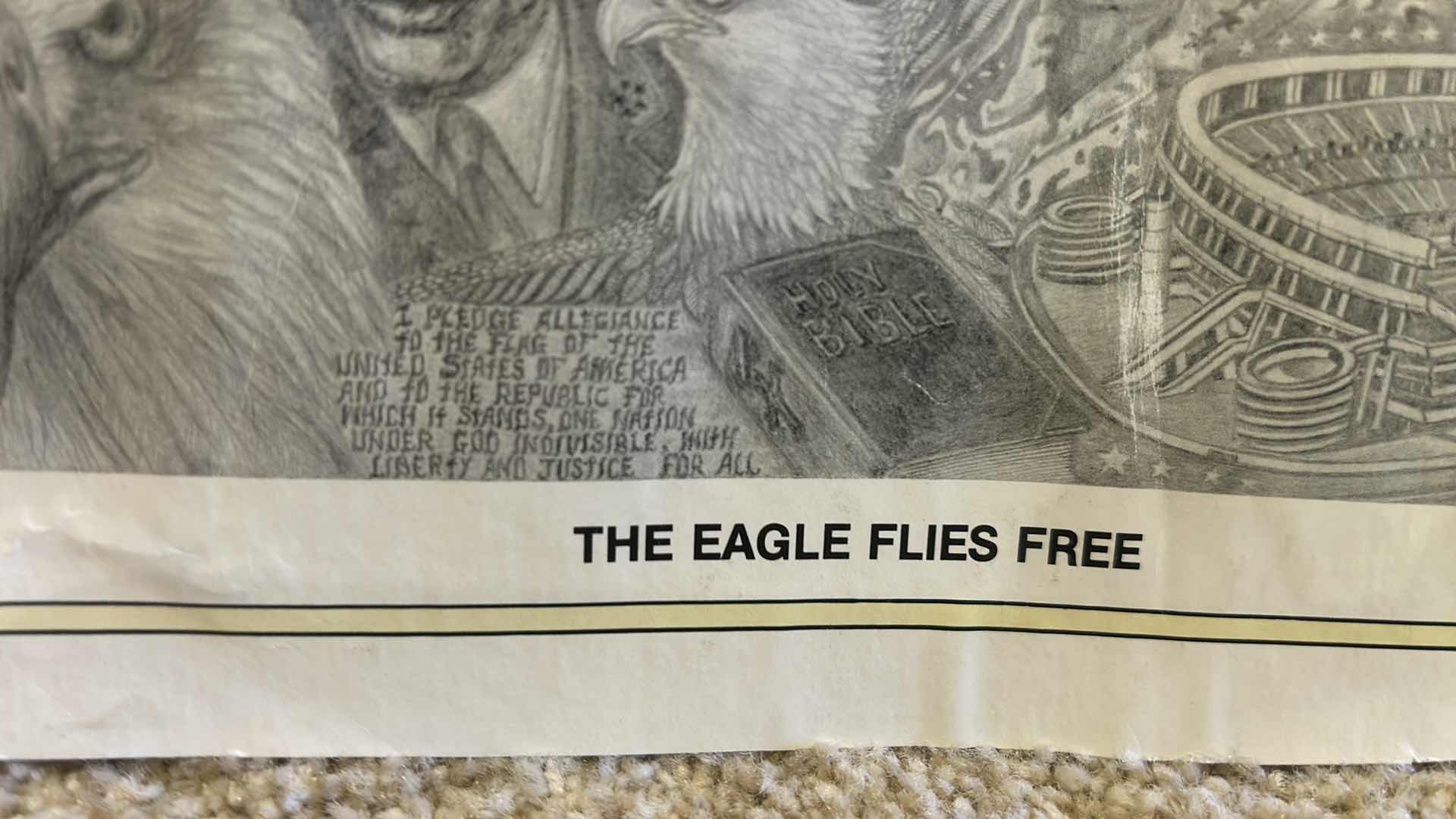 Photo 1 of 2 - POSTERS “THE EAGLE FLIES FREE BY GARY R FUSSNER DESERT STORM ARTWORK 16” x 20”