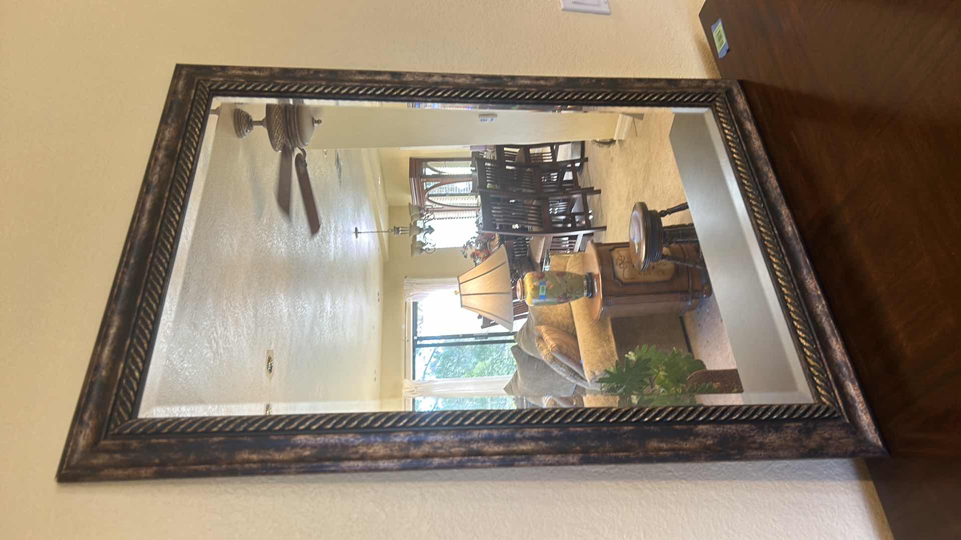 Photo 1 of BRONZE ROPE BLACK AND GOLD  FRAMED BEVELED, MIRROR. 29.5” X 41”.