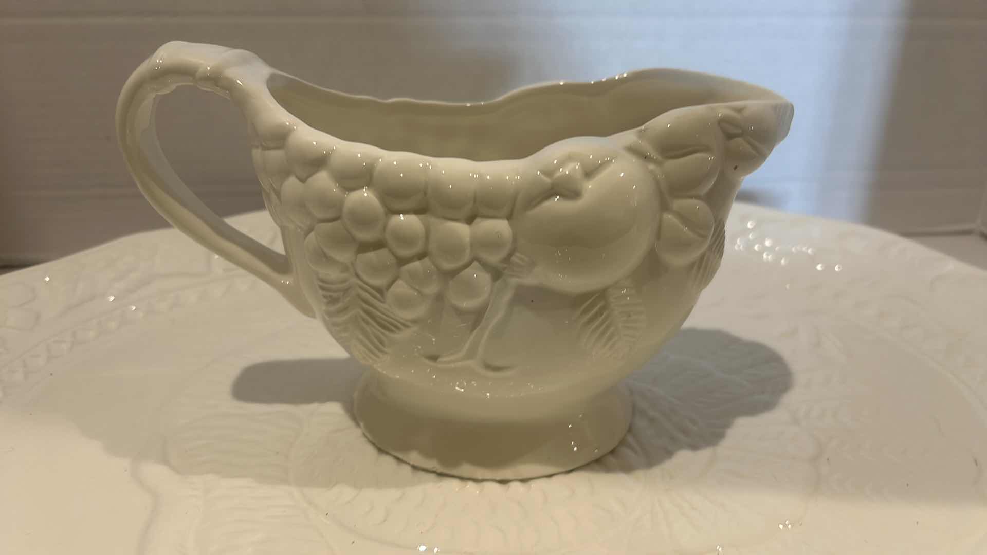 Photo 1 of 18.5” CERAMIC TURKEY PLATTER AND GRAVY BOAT.