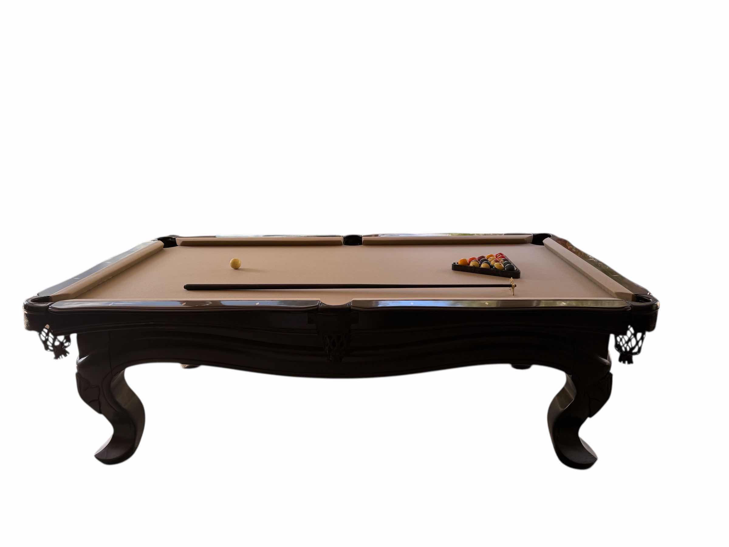 Photo 1 of RC WILEY BLACK WOOD W DIAMOND INLAY POOL TABLE W RACKET BALLS 99” x 55” H31”