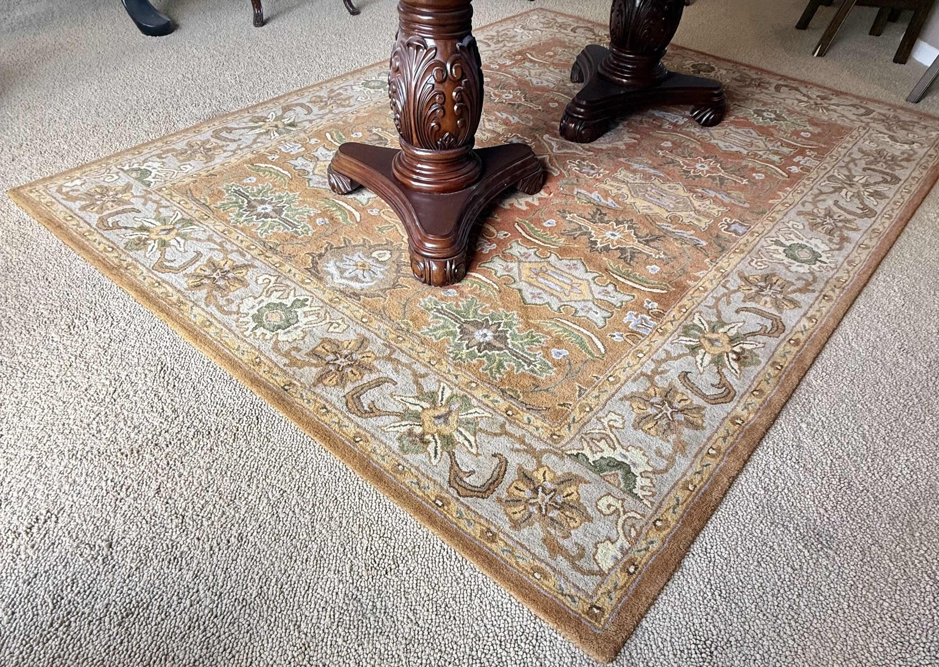 Photo 3 of SAFAVIEH HERITAGE HAND TUFTED RUST & BEIGE AREA RUG 7’6” x 9’6”