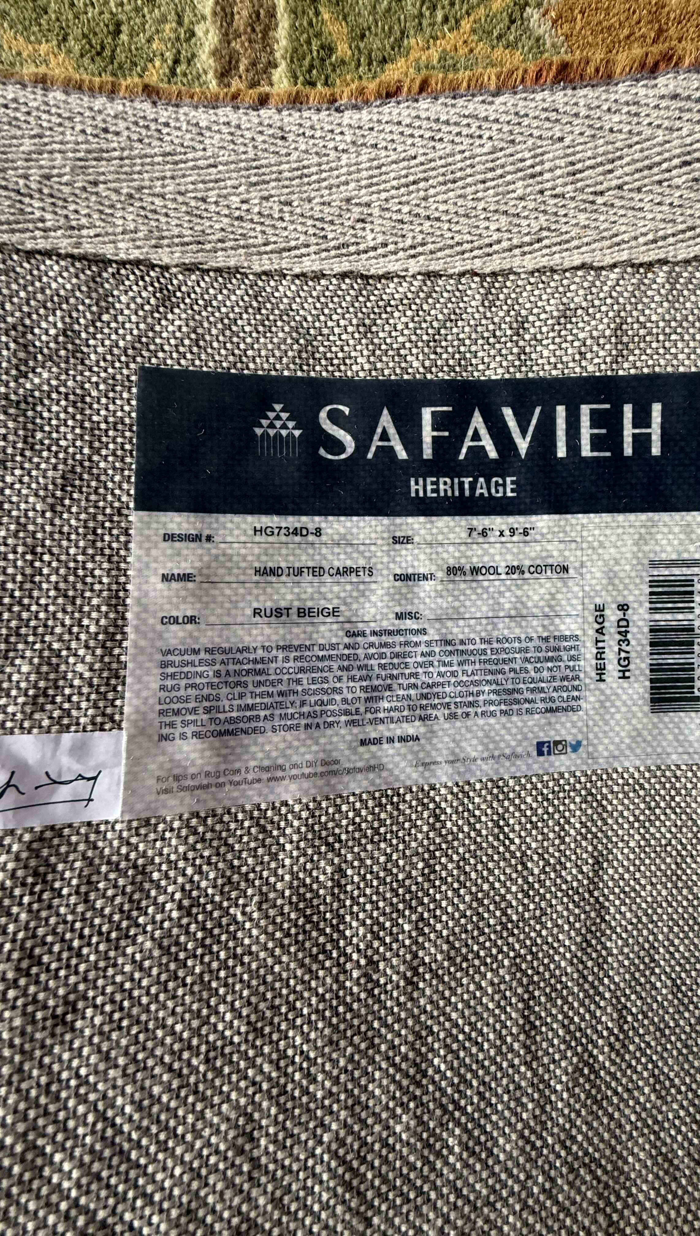 Photo 1 of SAFAVIEH HERITAGE HAND TUFTED RUST & BEIGE AREA RUG 7’6” x 9’6”