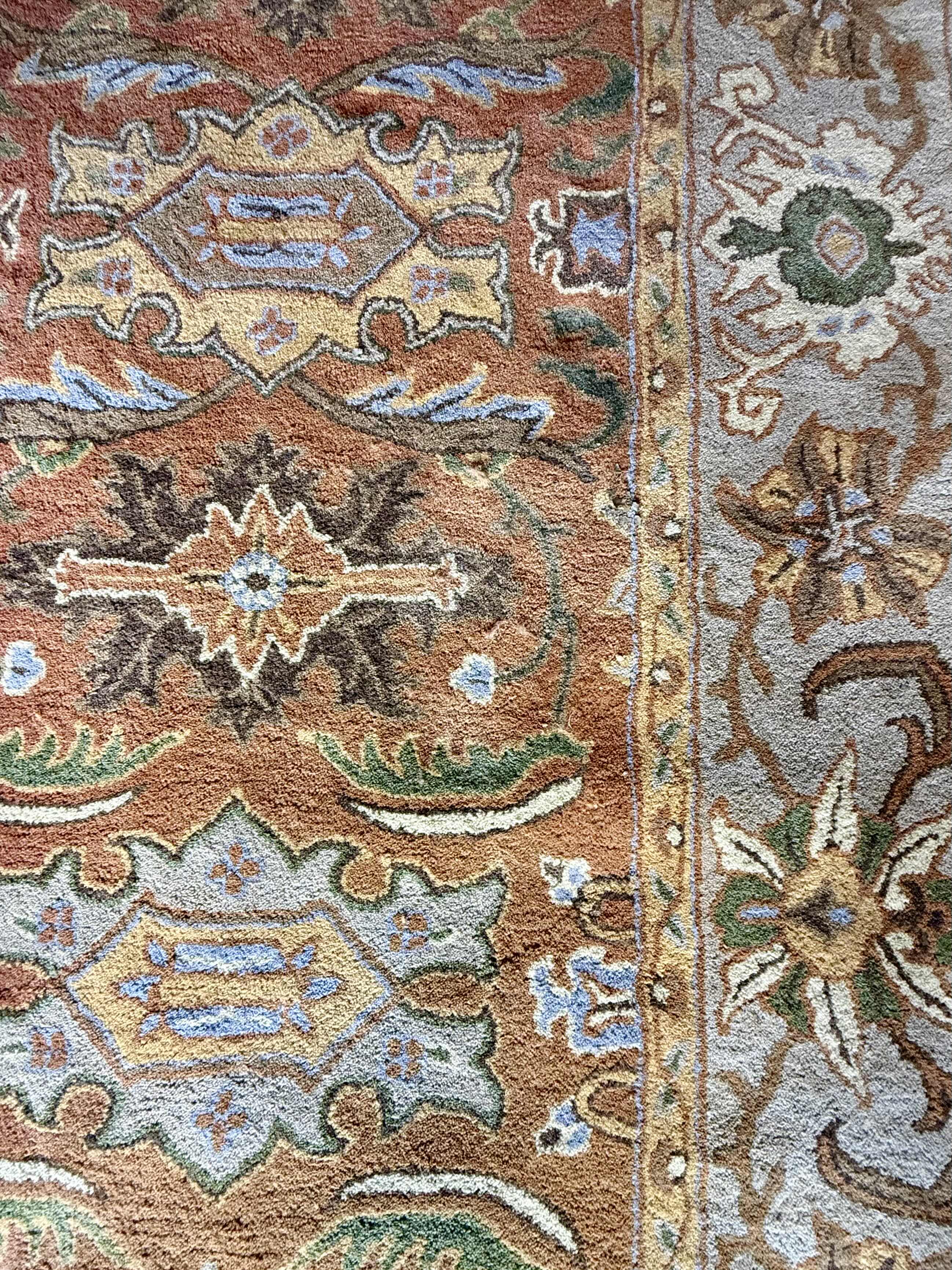 Photo 1 of SAFAVIEH HERITAGE HAND TUFTED RUST & BEIGE AREA RUG 7’6” x 9’6”