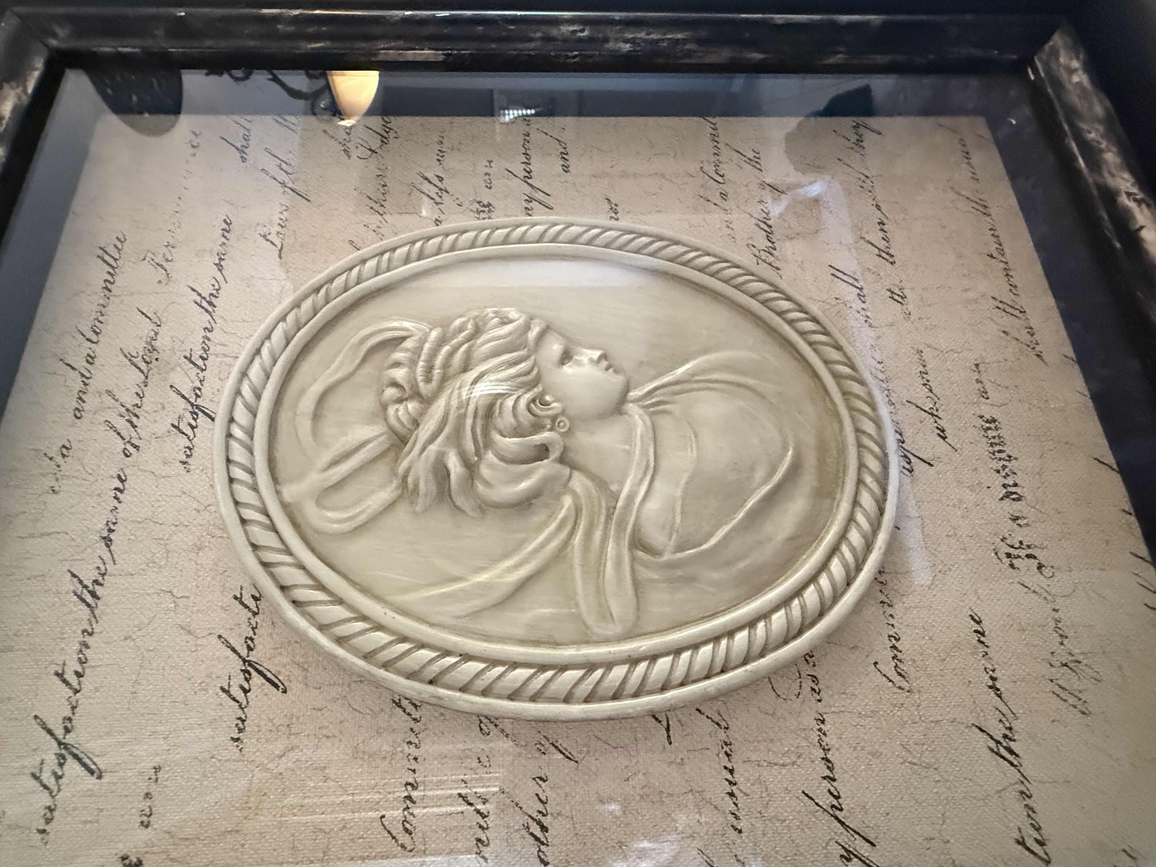 Photo 1 of BLACK WOOD FRAMED “CAMEO” ARTWORK 20” x 24”