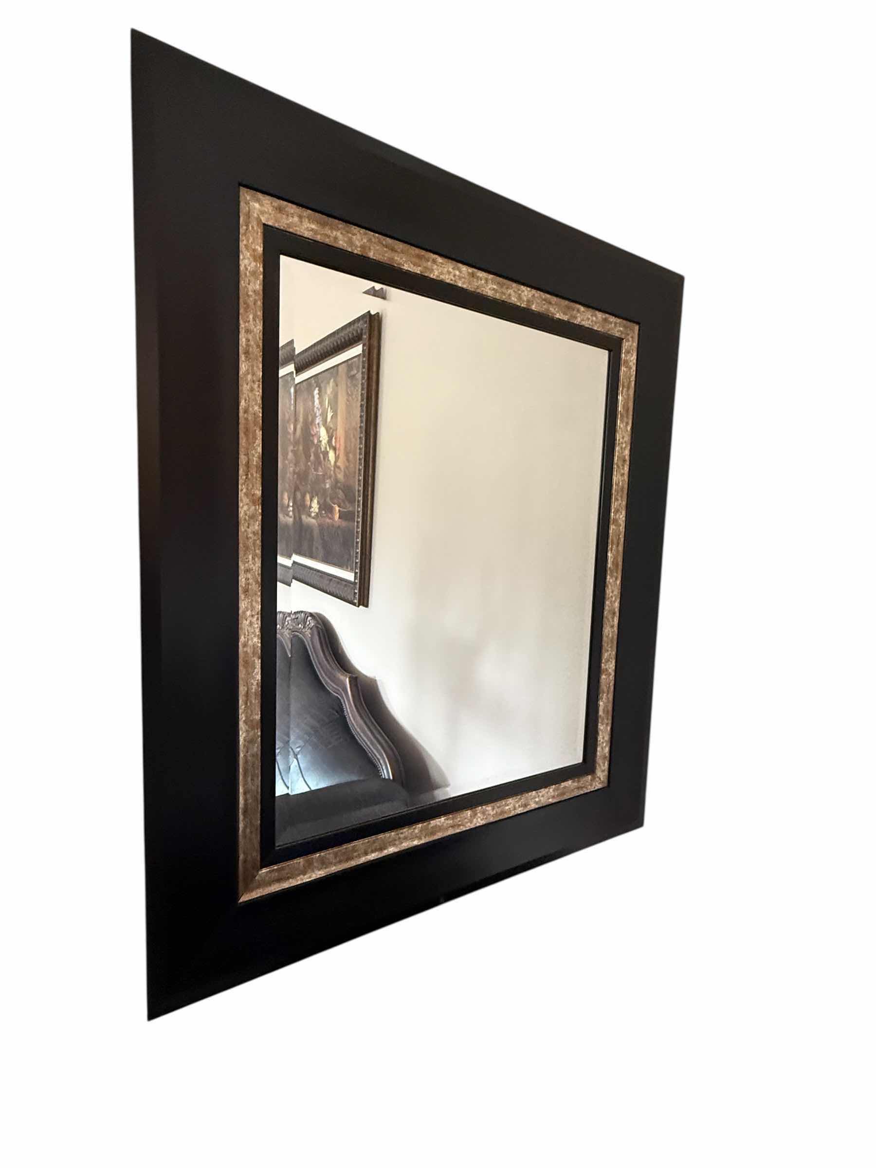 Photo 1 of BLACK FRAMED WALL MIRROR 34” x 39”