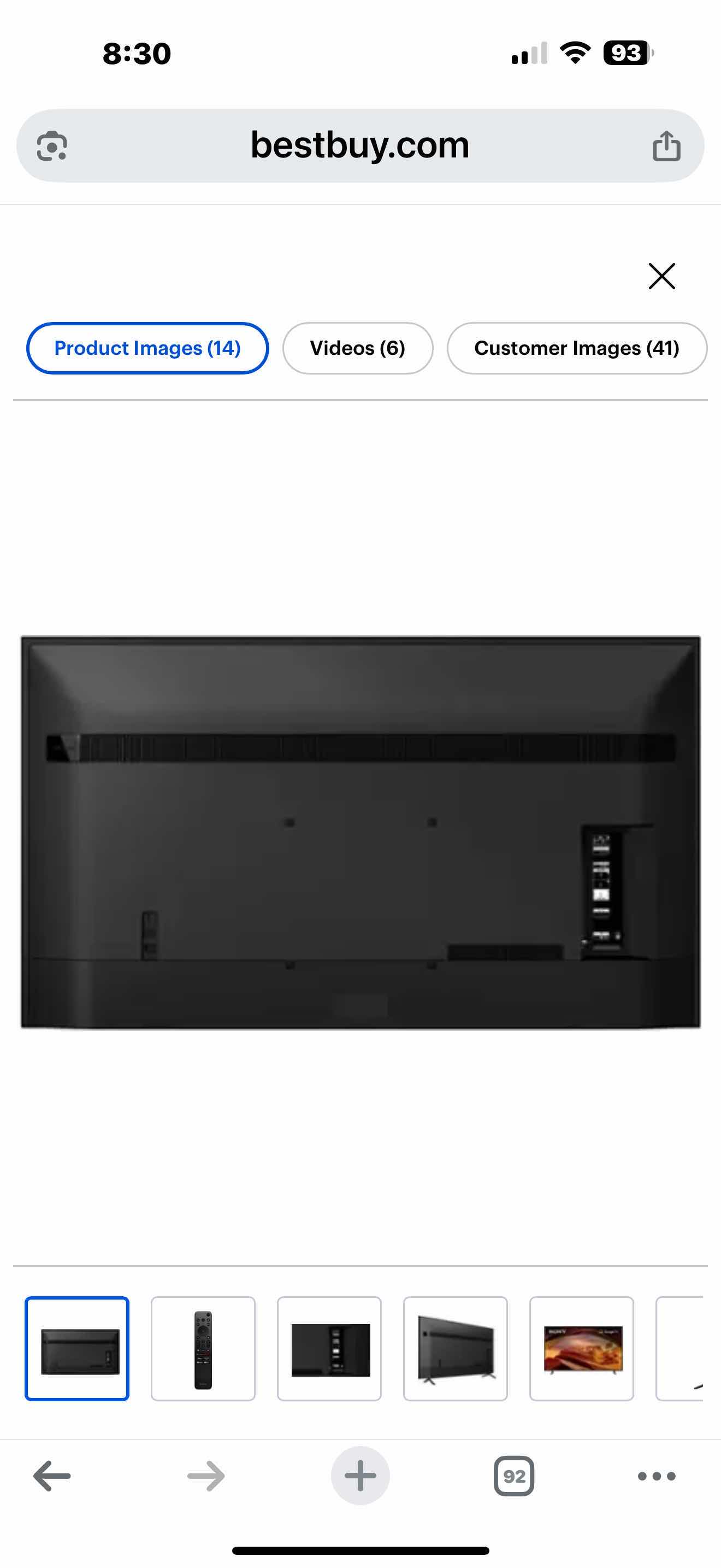 Photo 1 of 65” SONY FLAT SCREEN W WALL MOUNT & REMOTE CONTROL