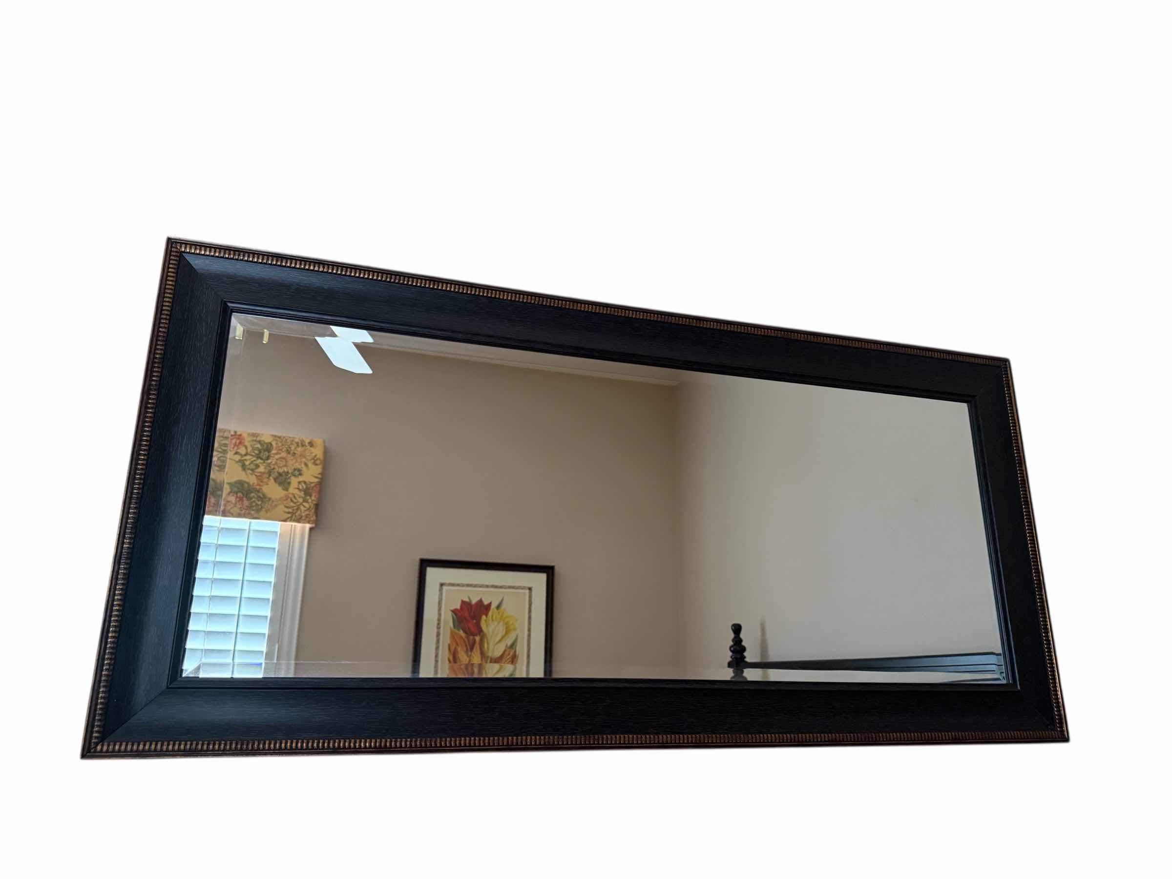 Photo 1 of BLACK FRAMED WALL MIRROR 45” x 21”