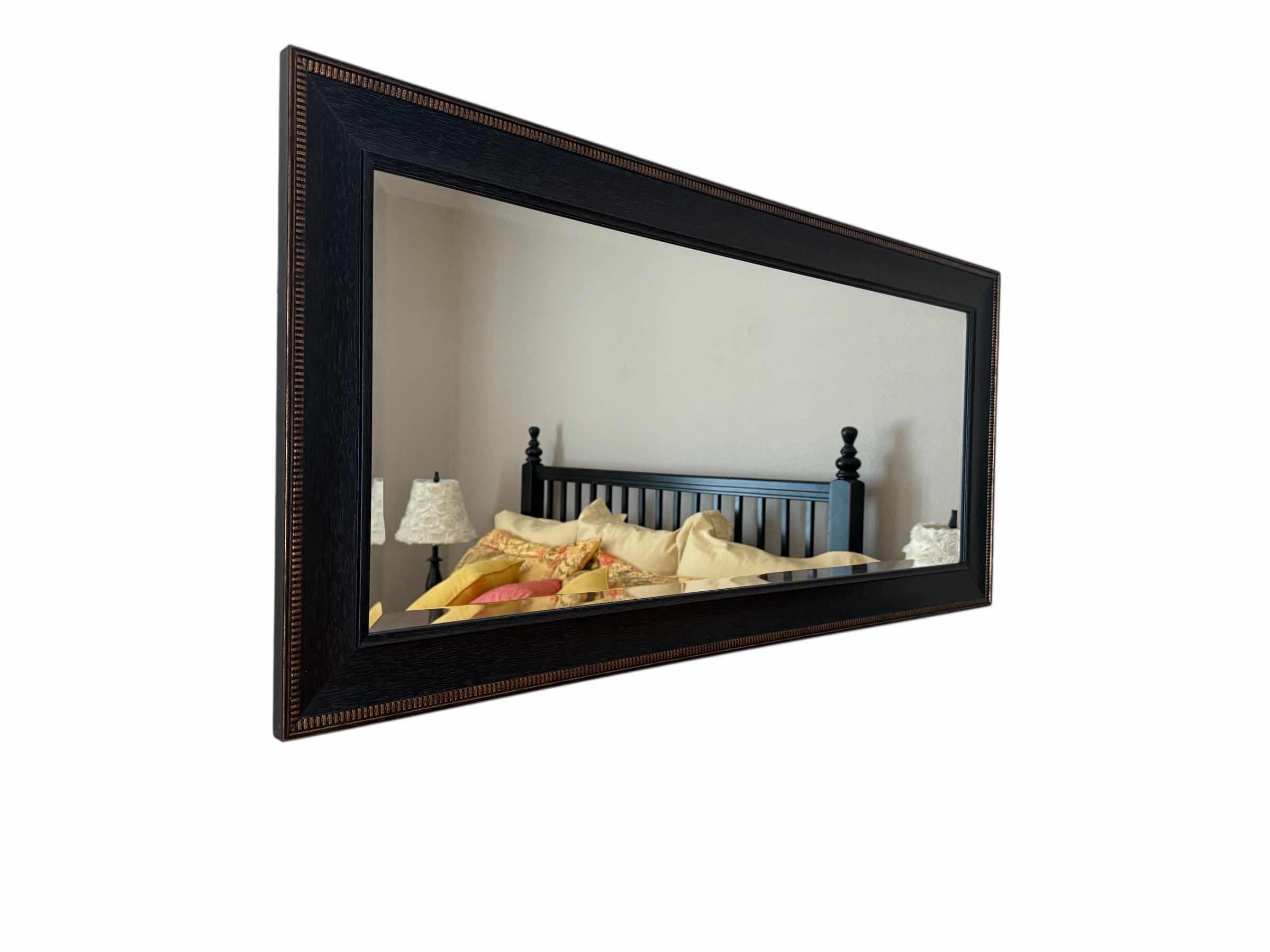 Photo 2 of BLACK FRAMED WALL MIRROR 45” x 21”