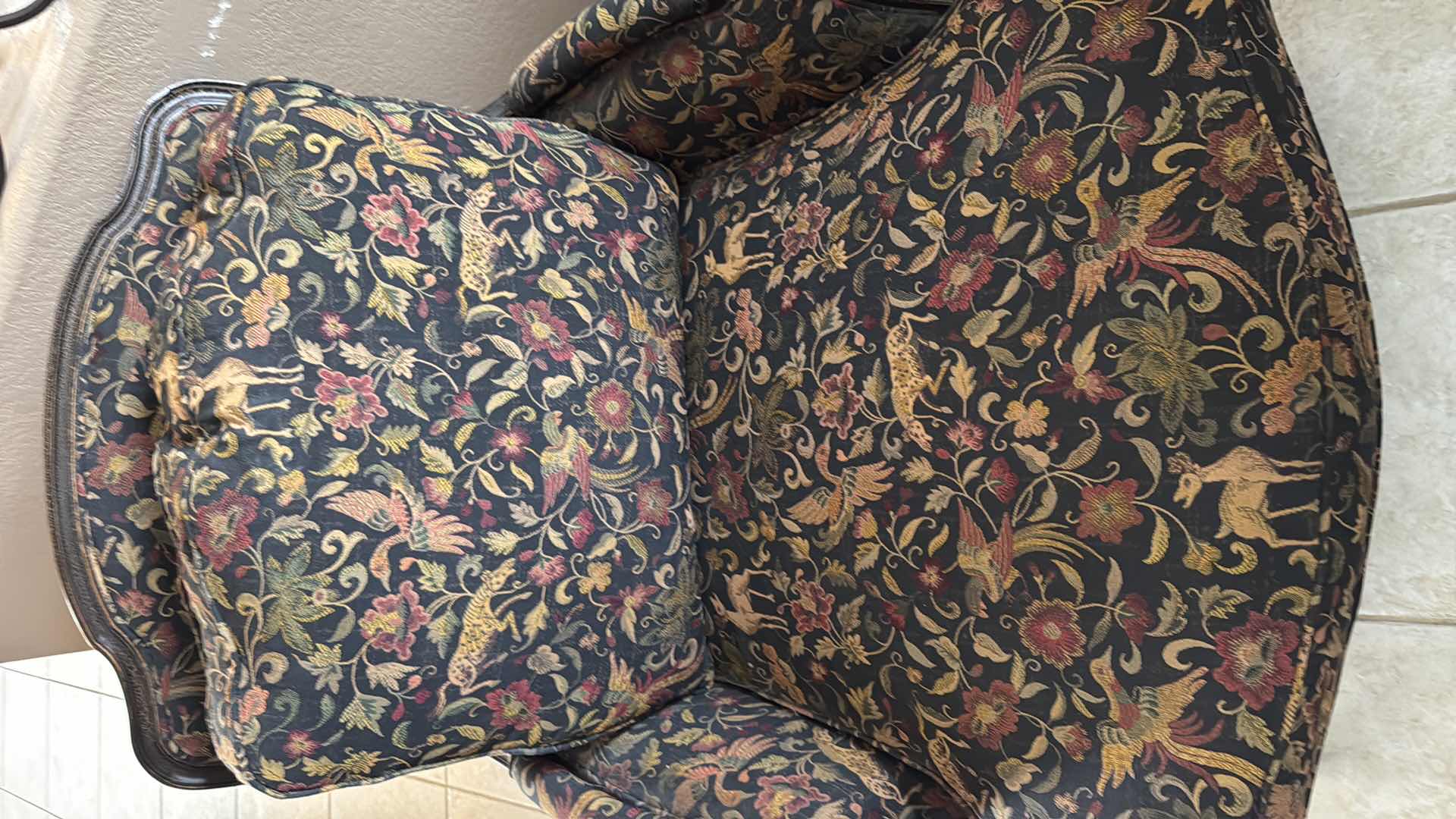 Photo 1 of ACCENT ARM CHAIR W ANIMAL UPHOLSTERED PRINT