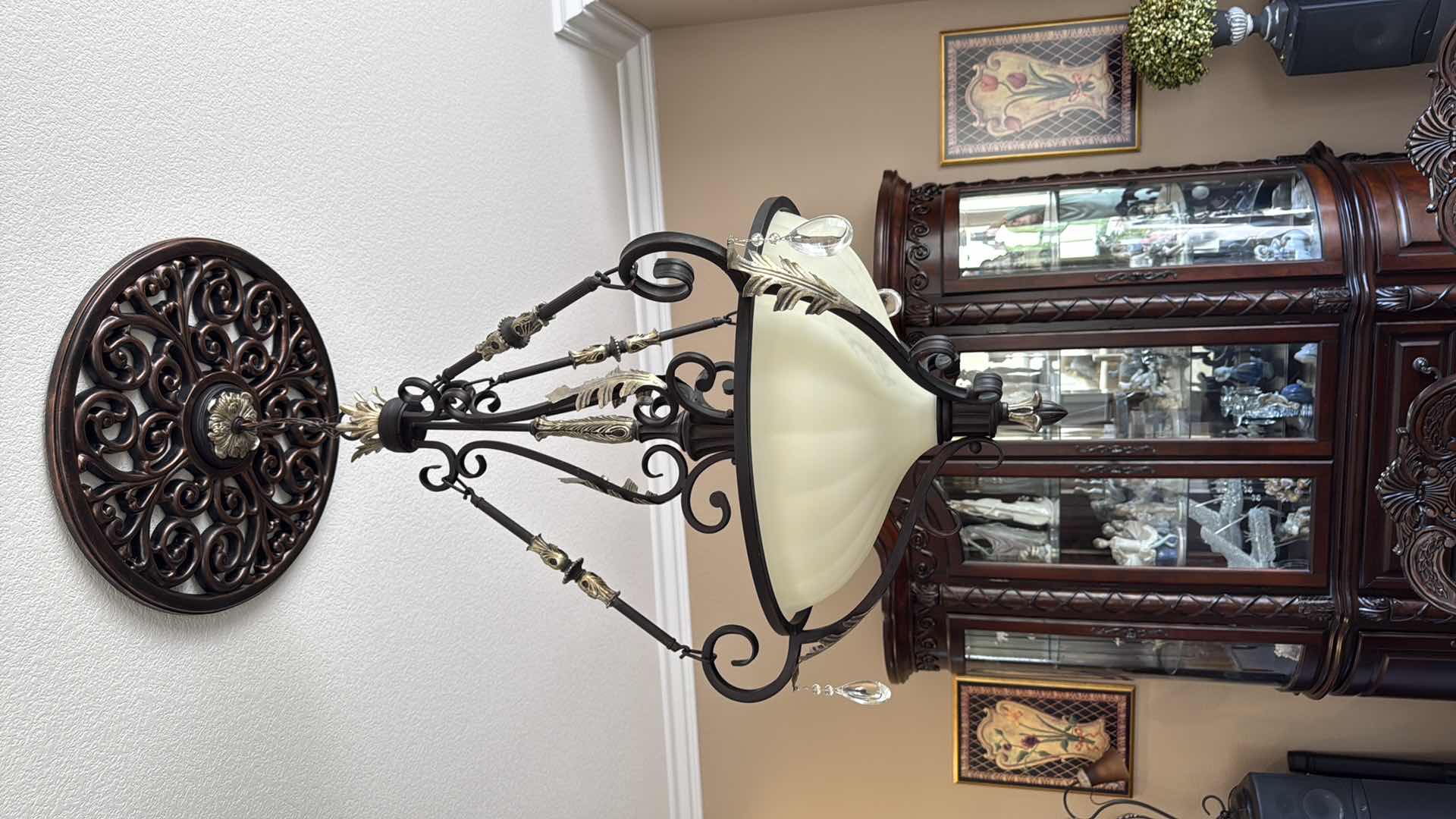 Photo 1 of 30” ROUND BLACK CHANDELIER  LIGHT