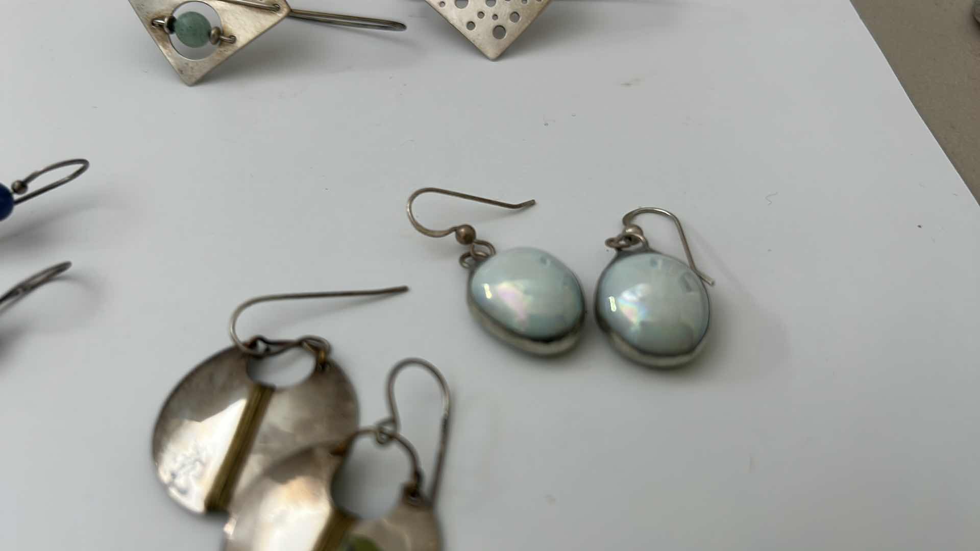 Photo 4 of FINE JEWELRY- 4 PAIRS STERLING SILVER .925 PIERCED EARRINGS