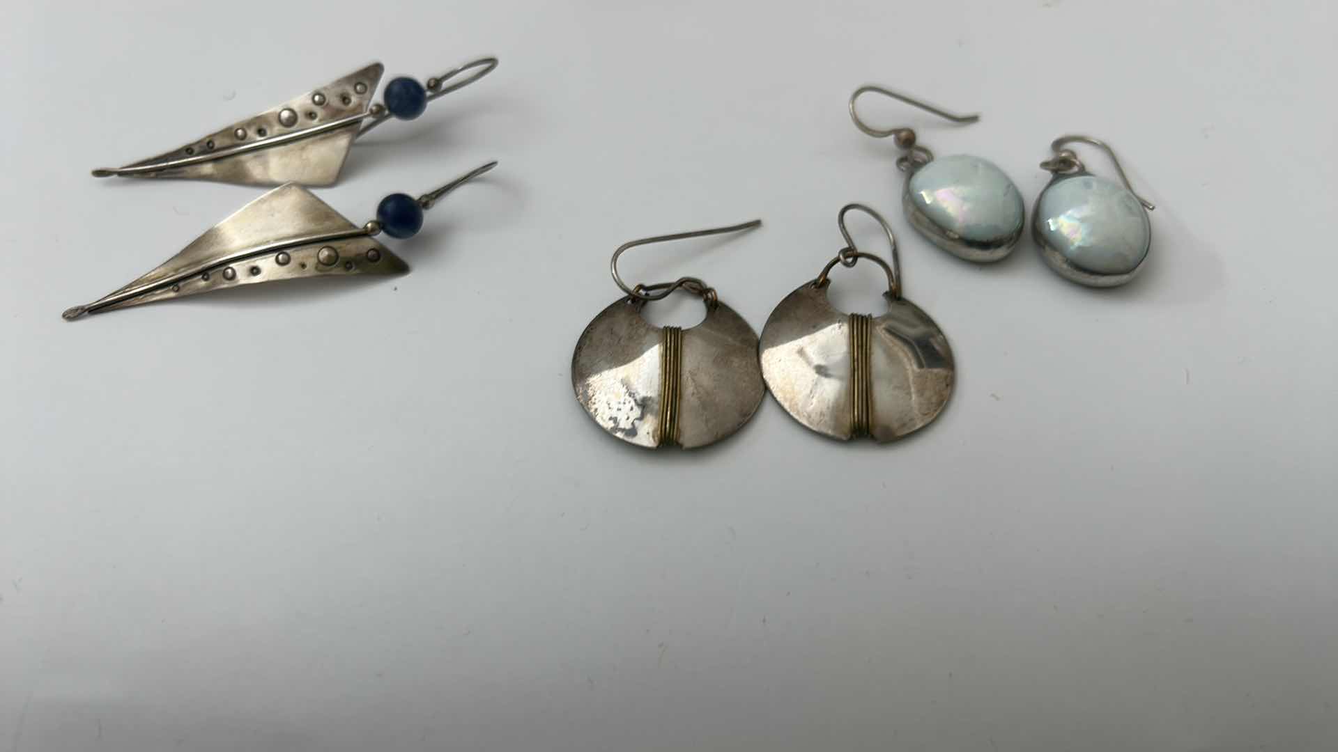 Photo 5 of FINE JEWELRY- 4 PAIRS STERLING SILVER .925 PIERCED EARRINGS