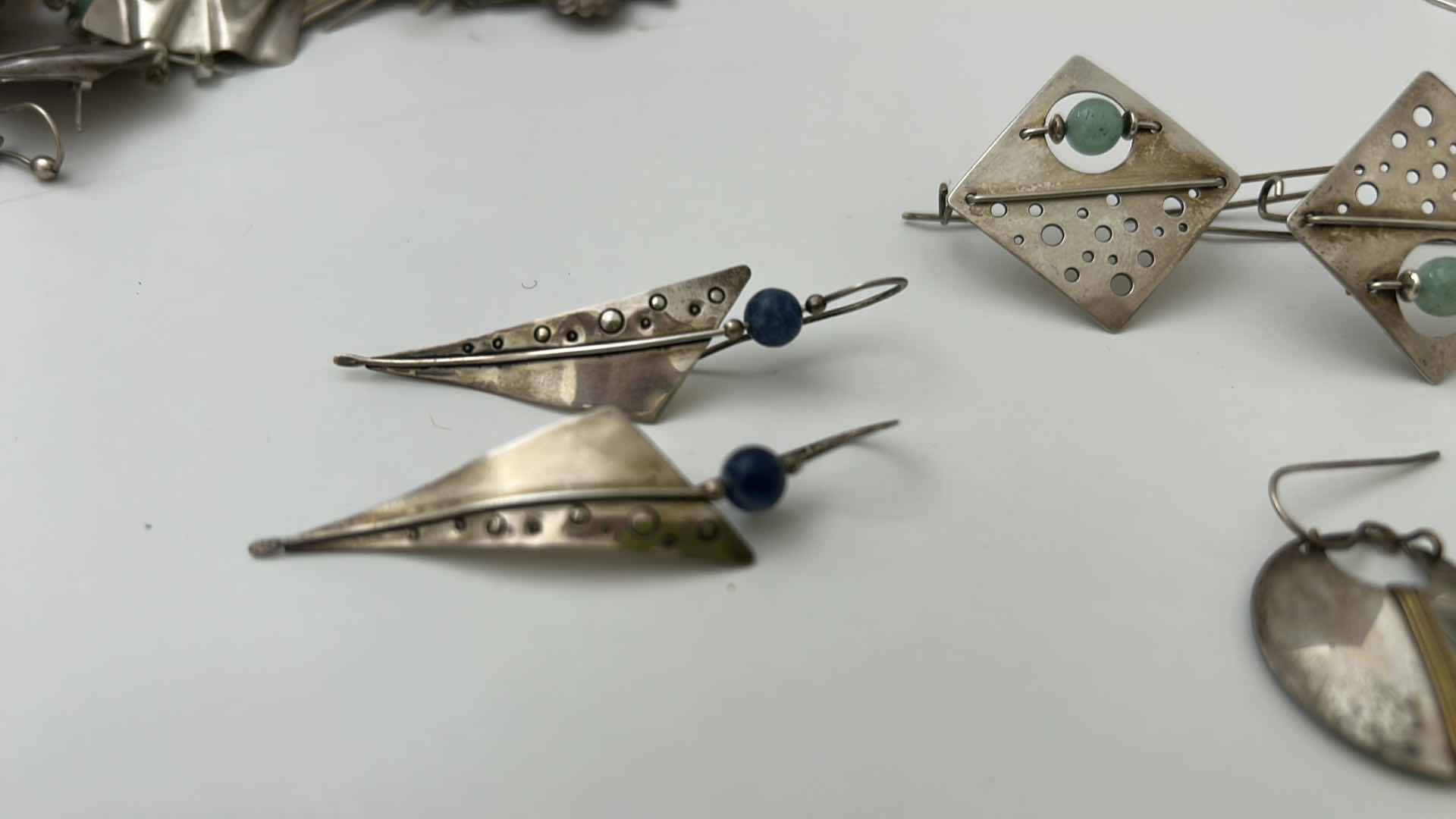 Photo 2 of FINE JEWELRY- 4 PAIRS STERLING SILVER .925 PIERCED EARRINGS