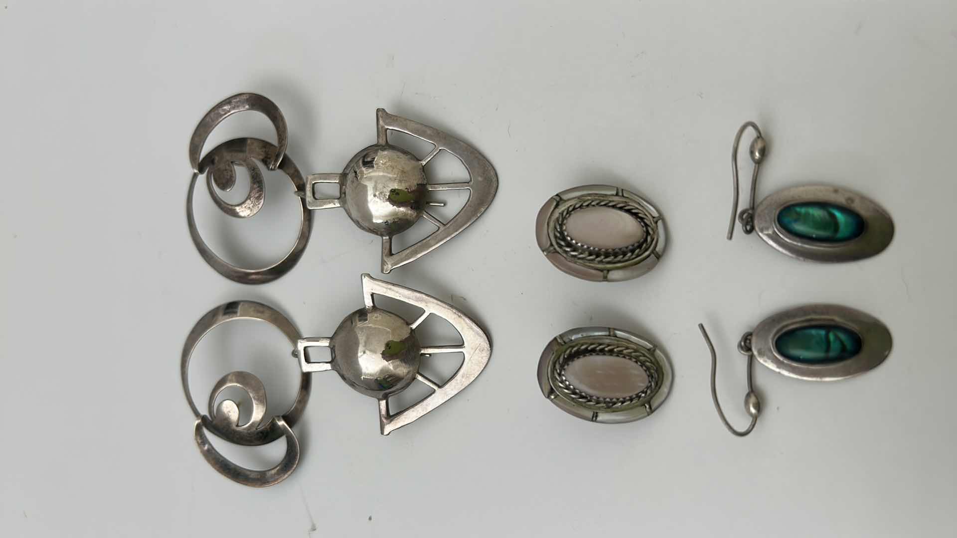Photo 1 of FINE JEWELRY-  4 PAIRS STERLING SILVER .925 PIERCED EARRINGS