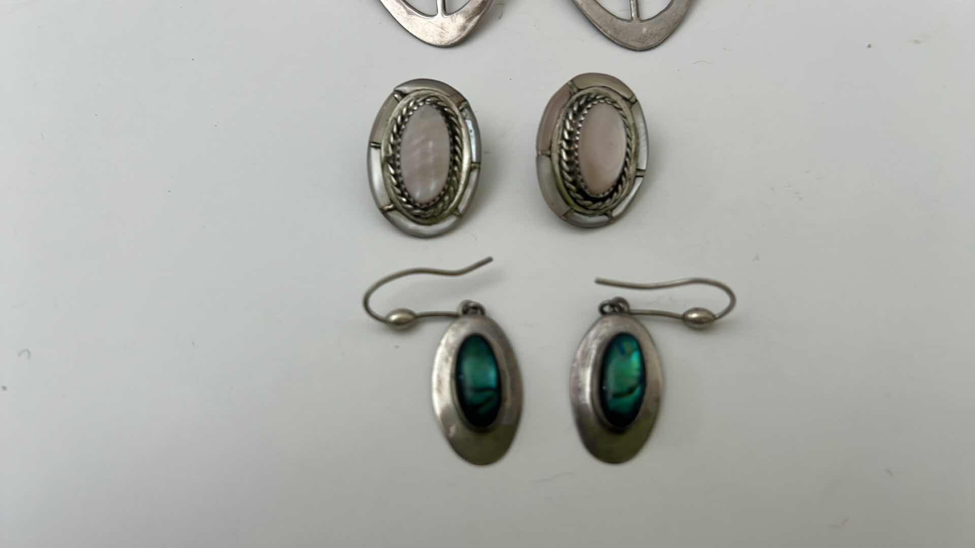 Photo 1 of FINE JEWELRY-  4 PAIRS STERLING SILVER .925 PIERCED EARRINGS