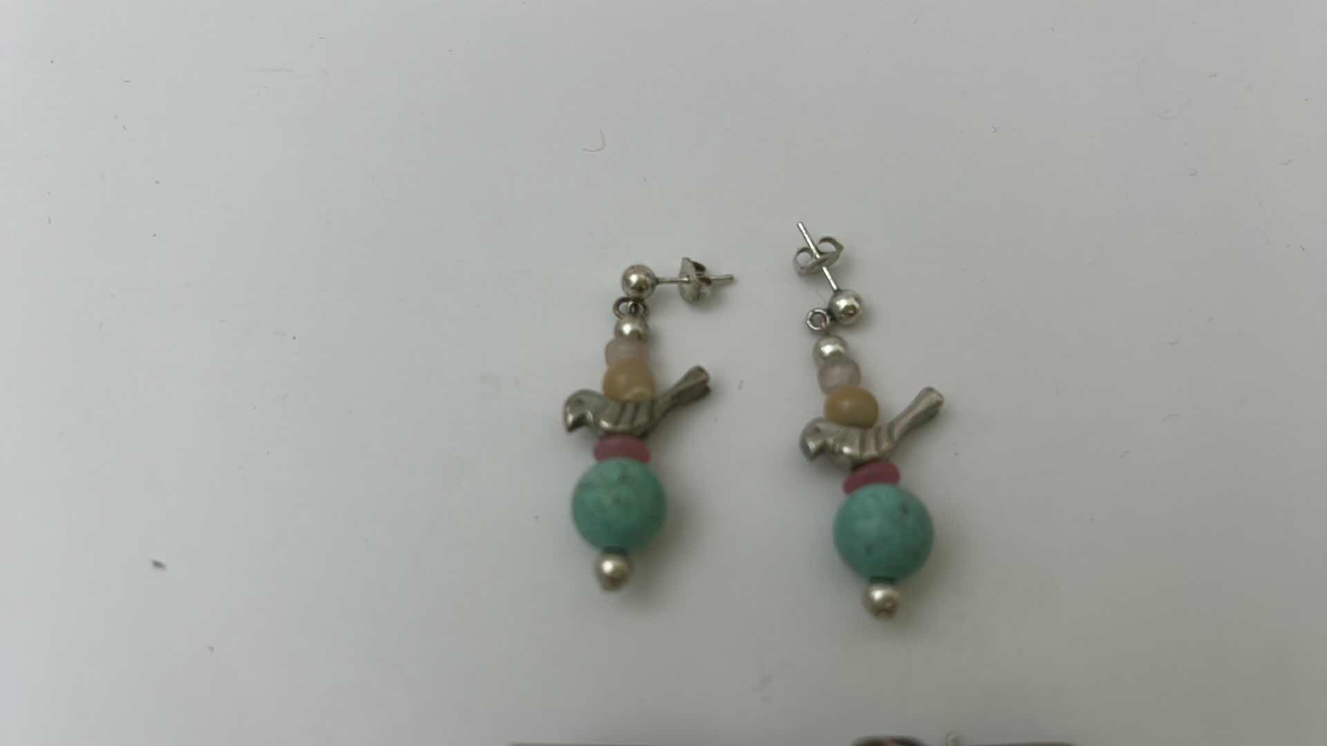 Photo 1 of FINE JEWELRY-  4 PAIRS STERLING SILVER .925 PIERCED EARRINGS