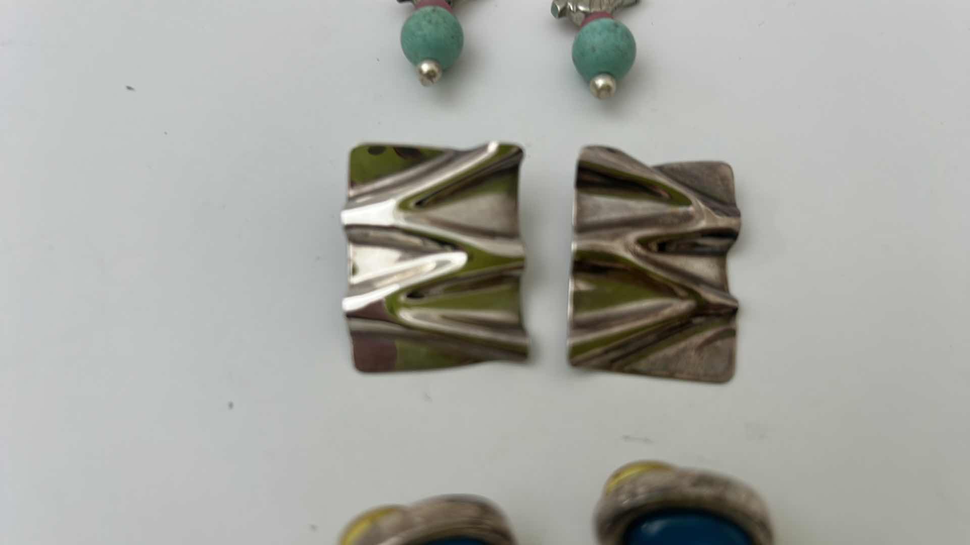 Photo 3 of FINE JEWELRY-  4 PAIRS STERLING SILVER .925 PIERCED EARRINGS