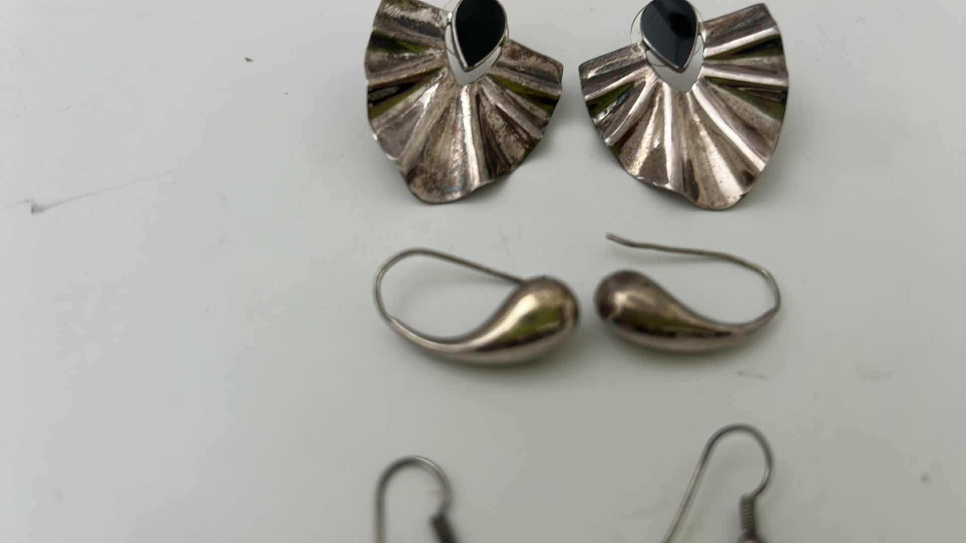Photo 4 of FINE JEWELRY- 4 PAIRS STERLING SILVER .925 PIERCED EARRINGS