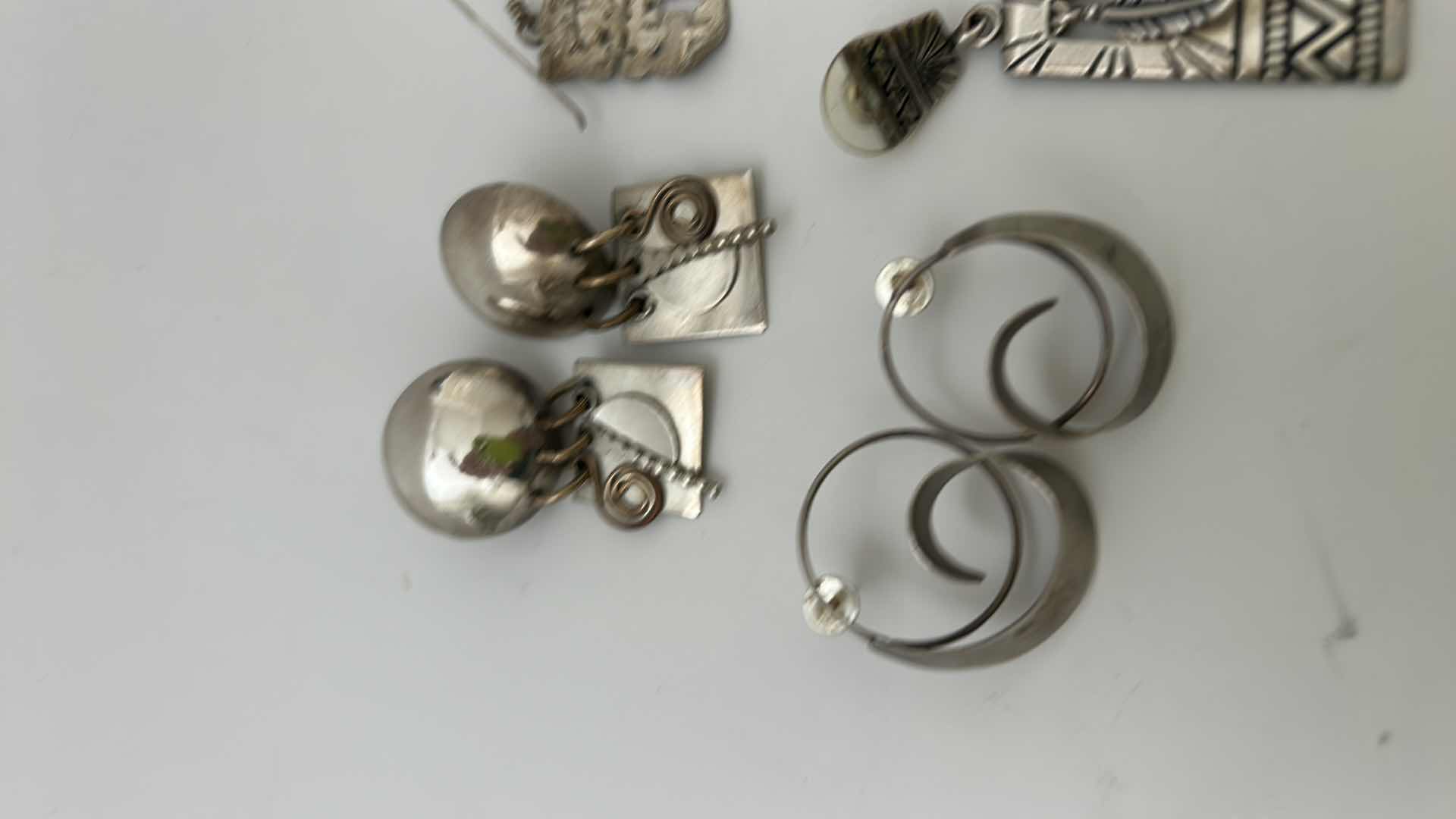Photo 1 of FINE JEWELRY- 4 PAIRS STERLING SILVER .925 PIERCED EARRINGS