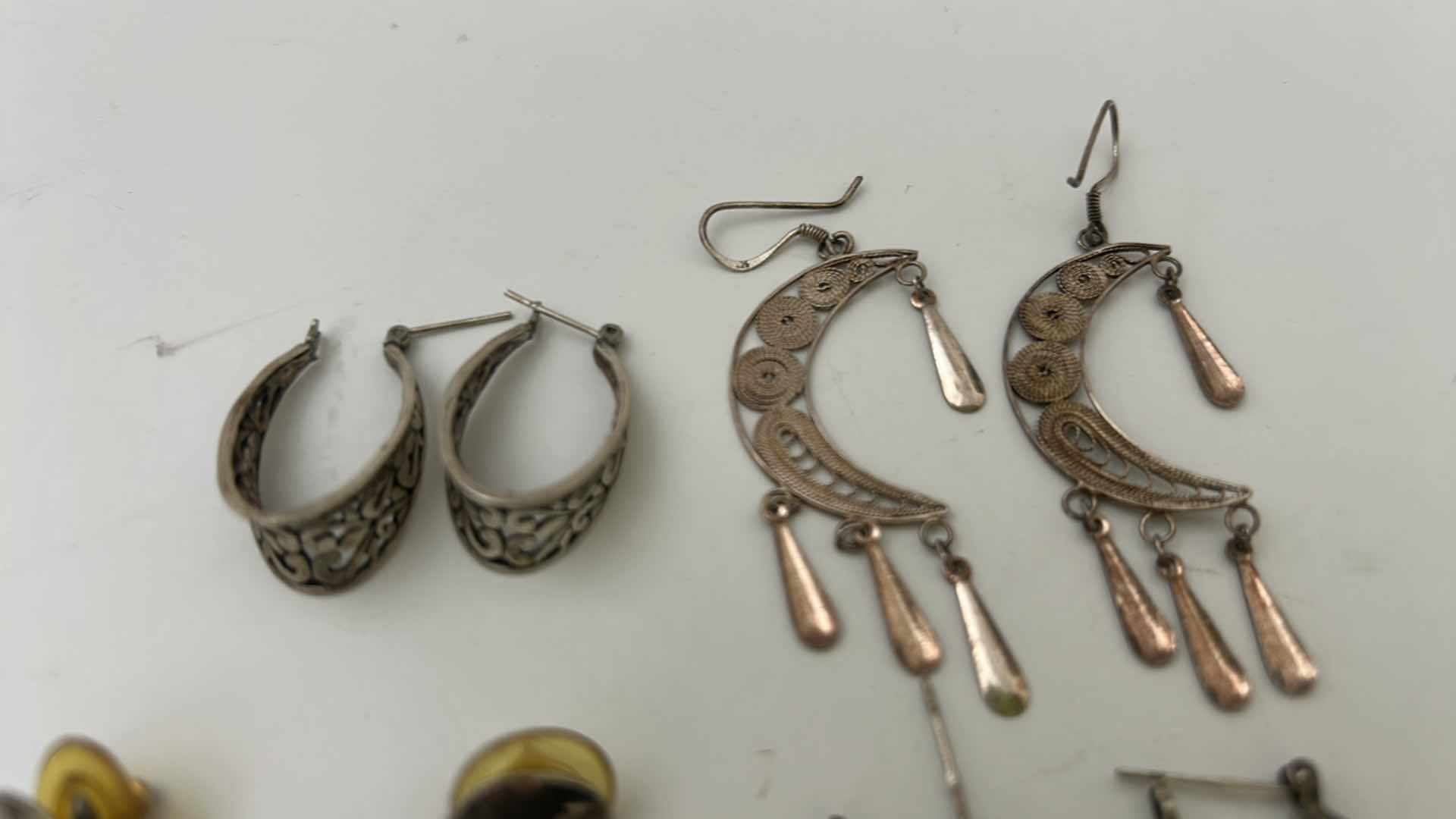 Photo 1 of FINE JEWELRY-  4 PAIRS STERLING SILVER .925 PIERCED EARRINGS