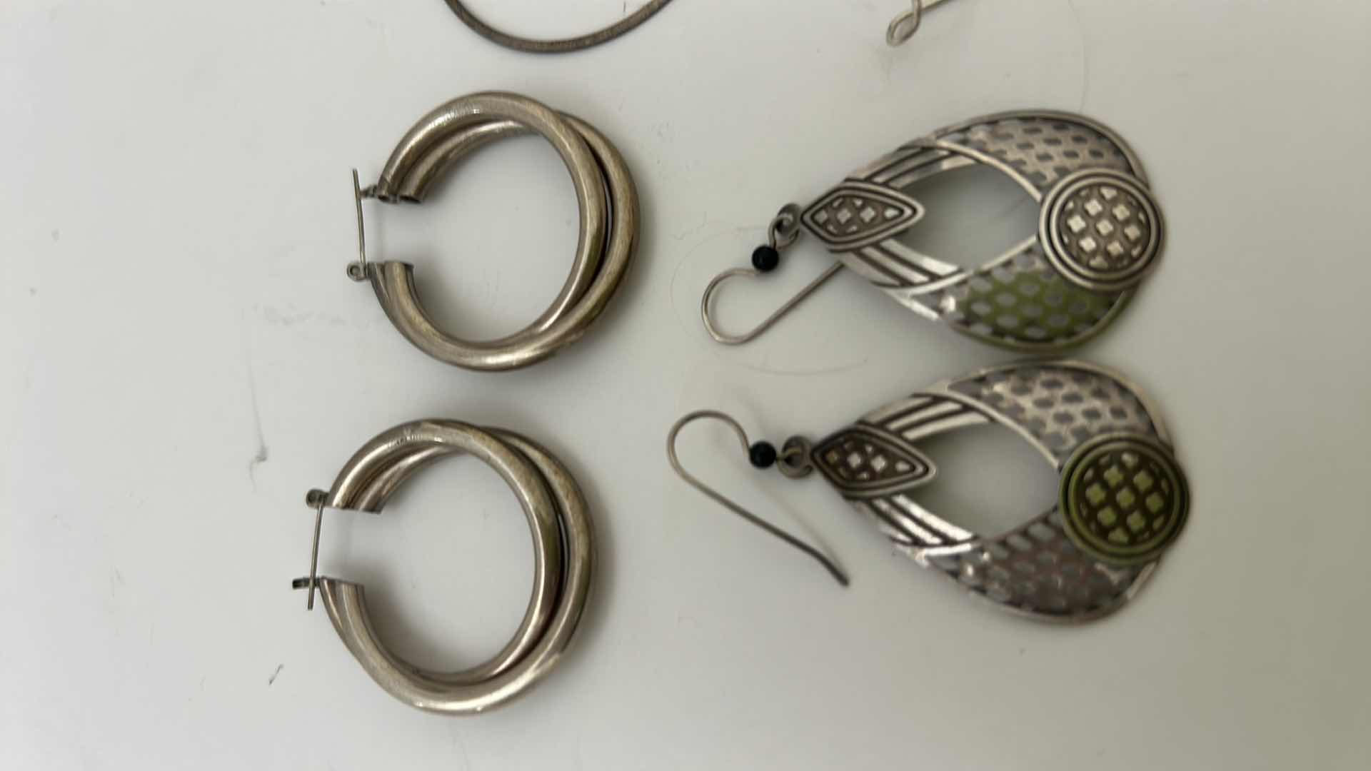 Photo 1 of FINE JEWELRY-  4 PAIRS STERLING SILVER .925 PIERCED EARRINGS
