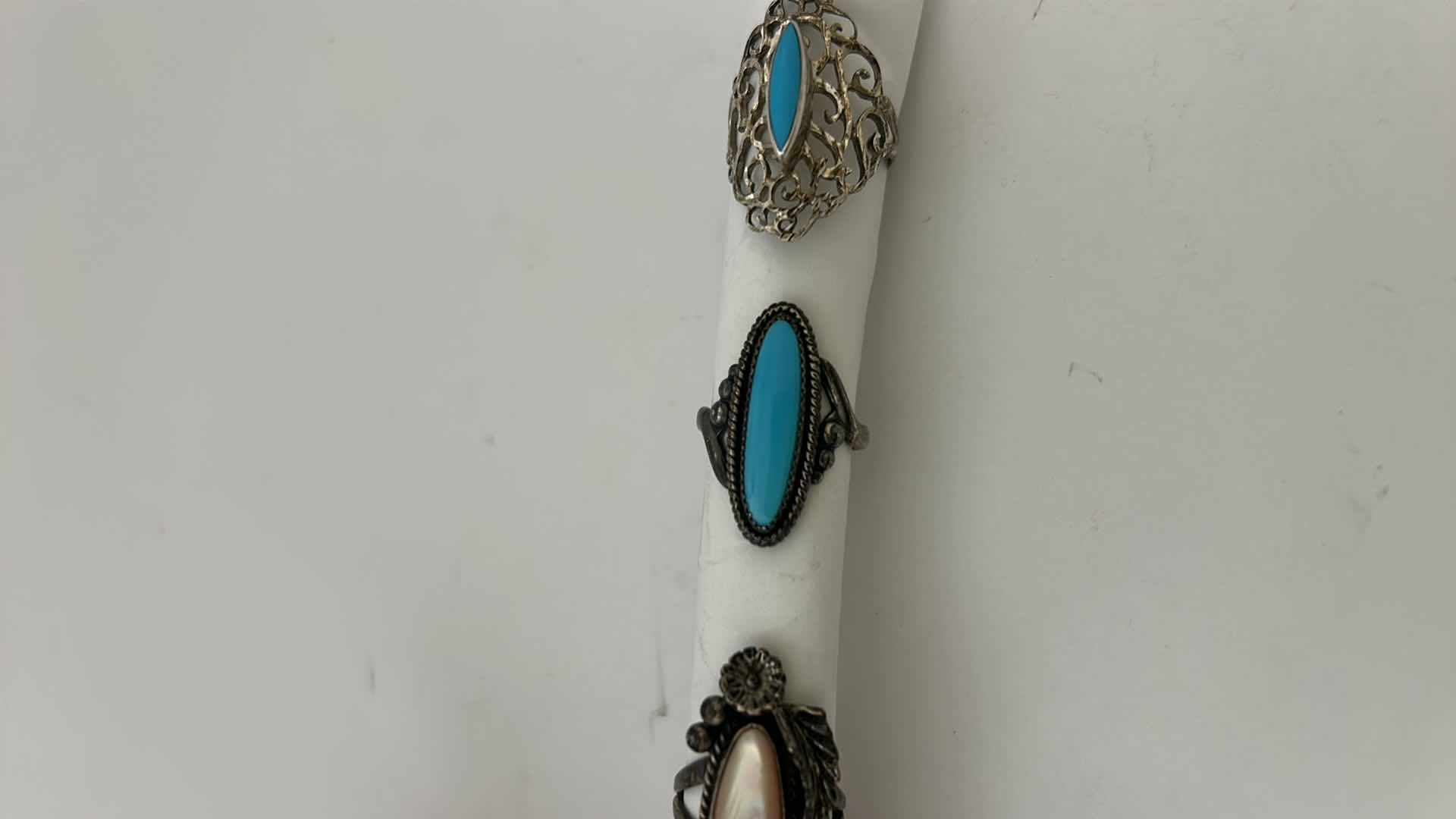 Photo 6 of FINE JEWELRY- JEWELRY- 3 PAIRS STERLING SILVER .925 RINGS