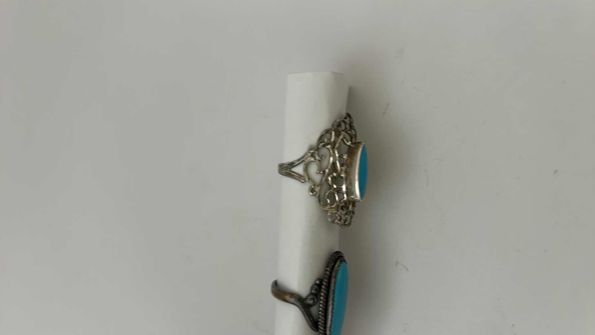 Photo 2 of FINE JEWELRY- JEWELRY- 3 PAIRS STERLING SILVER .925 RINGS