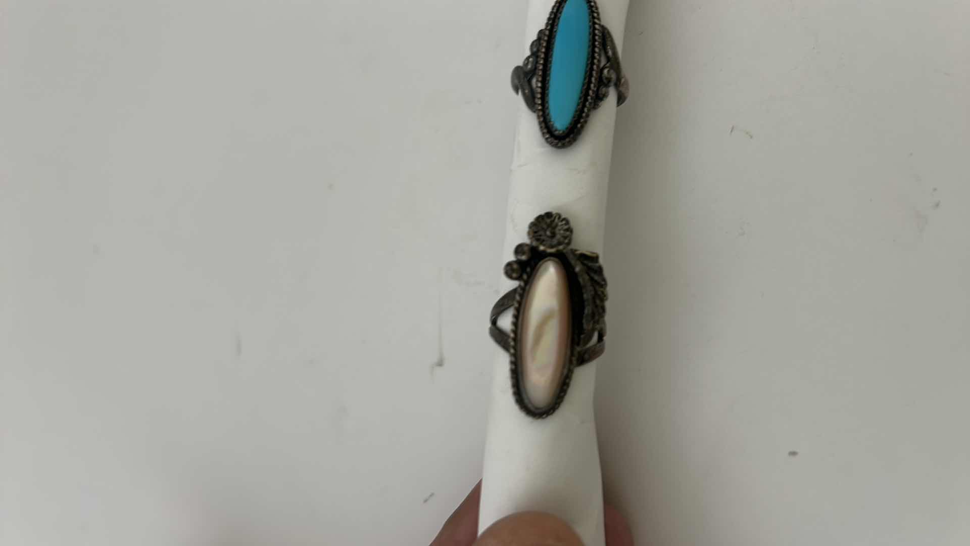 Photo 7 of FINE JEWELRY- JEWELRY- 3 PAIRS STERLING SILVER .925 RINGS