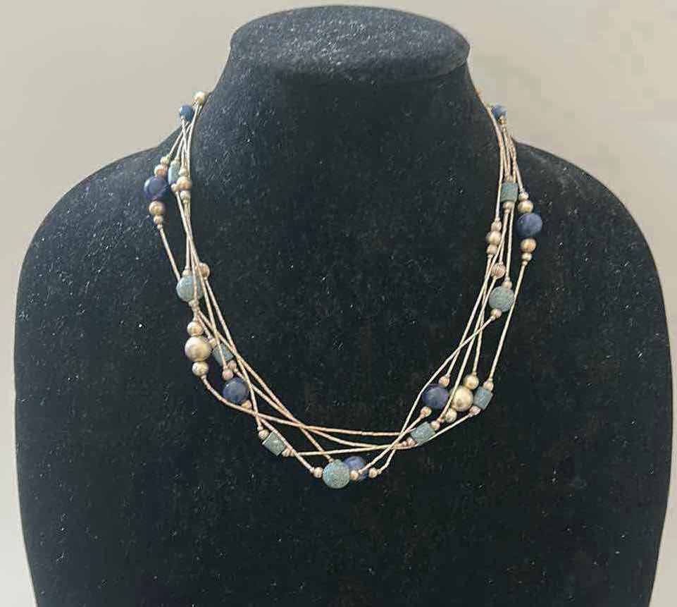 Photo 1 of FINE JEWELRY- .925 STERLING SILVER BEADED NECKLACE