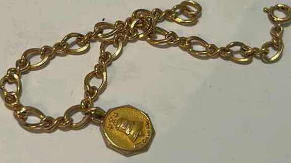 Photo 1 of FINE JEWELRY- CHILDS SIZE 14K GOLD CHARM BRACELET