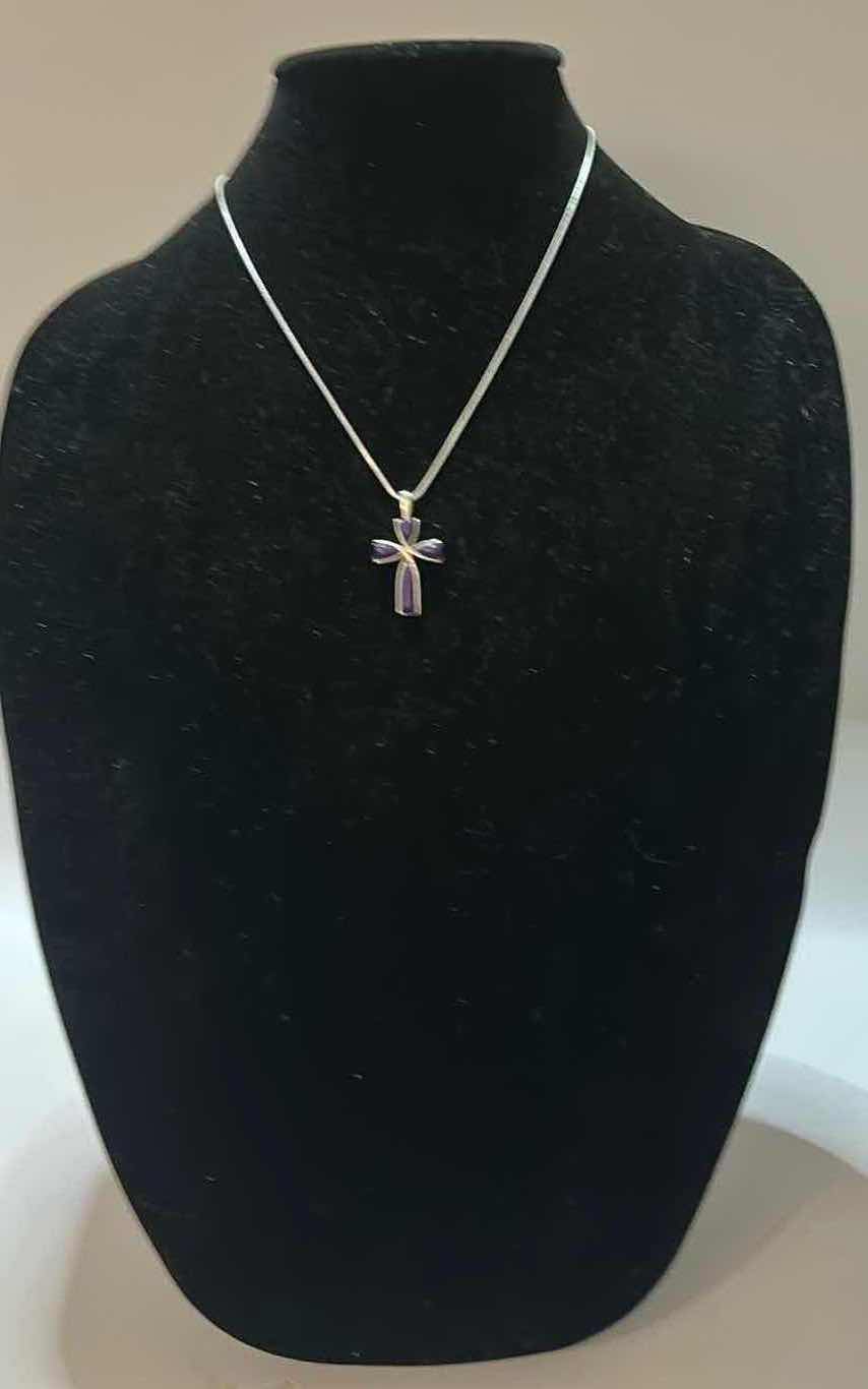 Photo 1 of FINE JEWELRY - .925 STERLING SILVER NECKLACE AND CROSS PENDANT