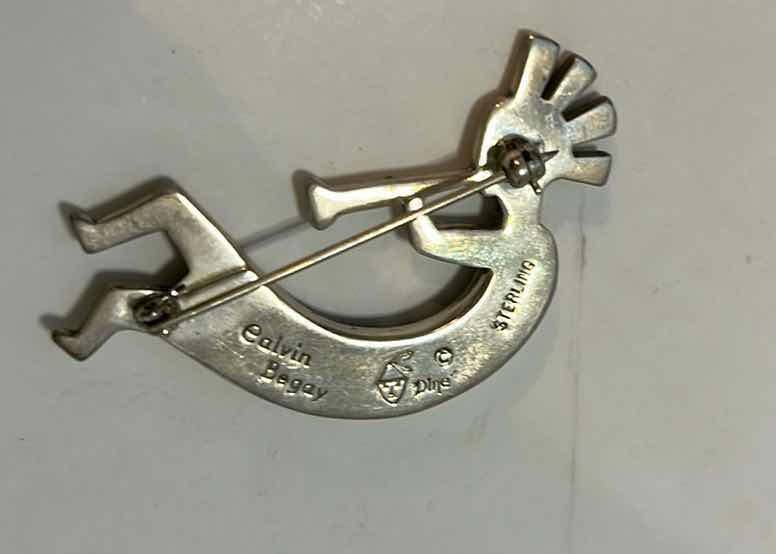 Photo 1 of FINE JEWELRY- .925 STERLING SILVER SIGNED “CALVIN BEGGY” AMERICAN INDIAN PIN WITH STONES H2”