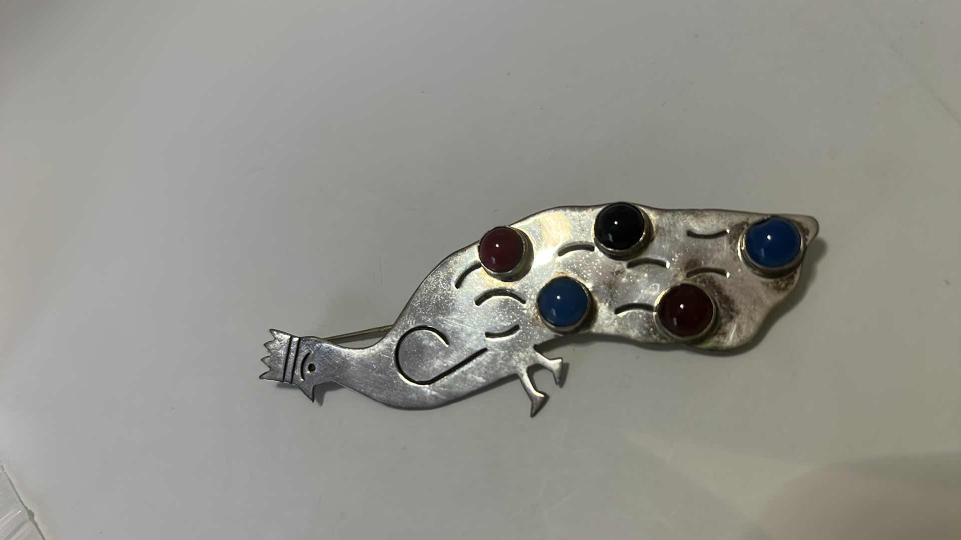Photo 1 of FINE JEWELRY- .925 STERLING SILVER PEACOCK PIN WITH STONES H4”