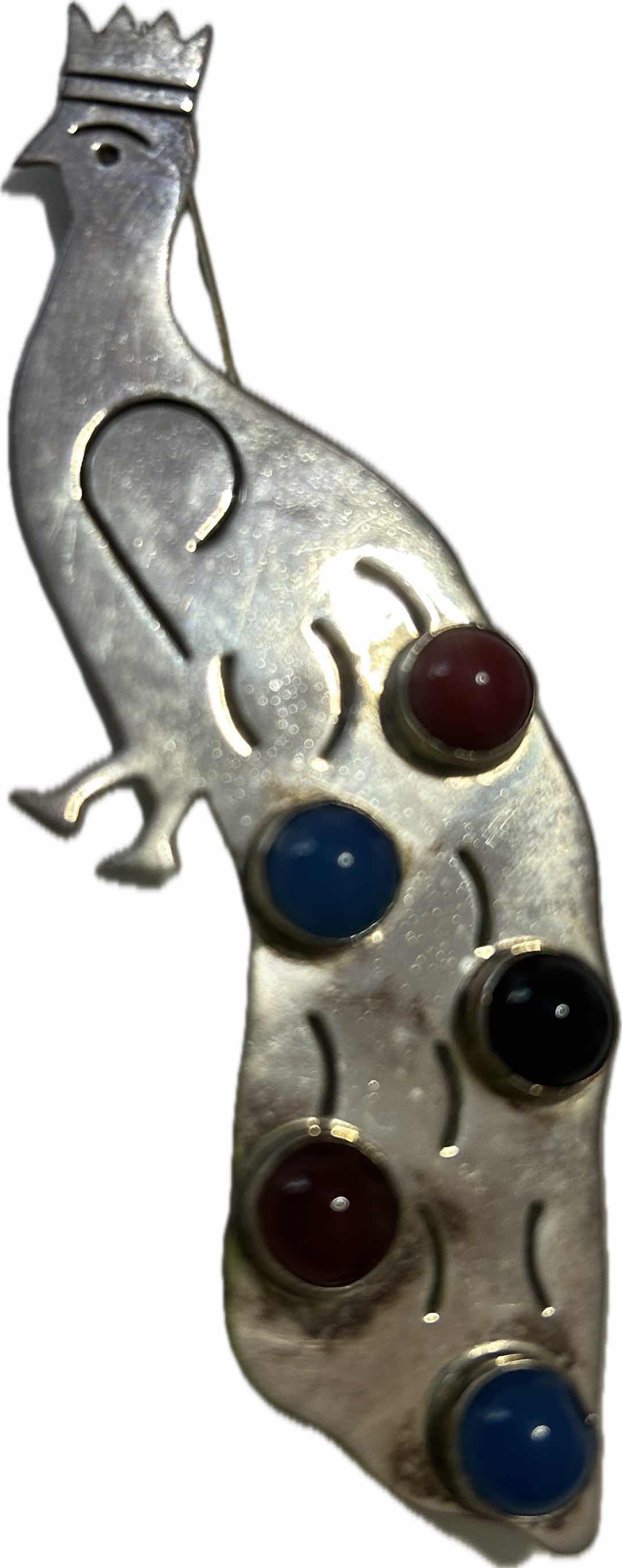 Photo 1 of FINE JEWELRY- .925 STERLING SILVER PEACOCK PIN WITH STONES H4”