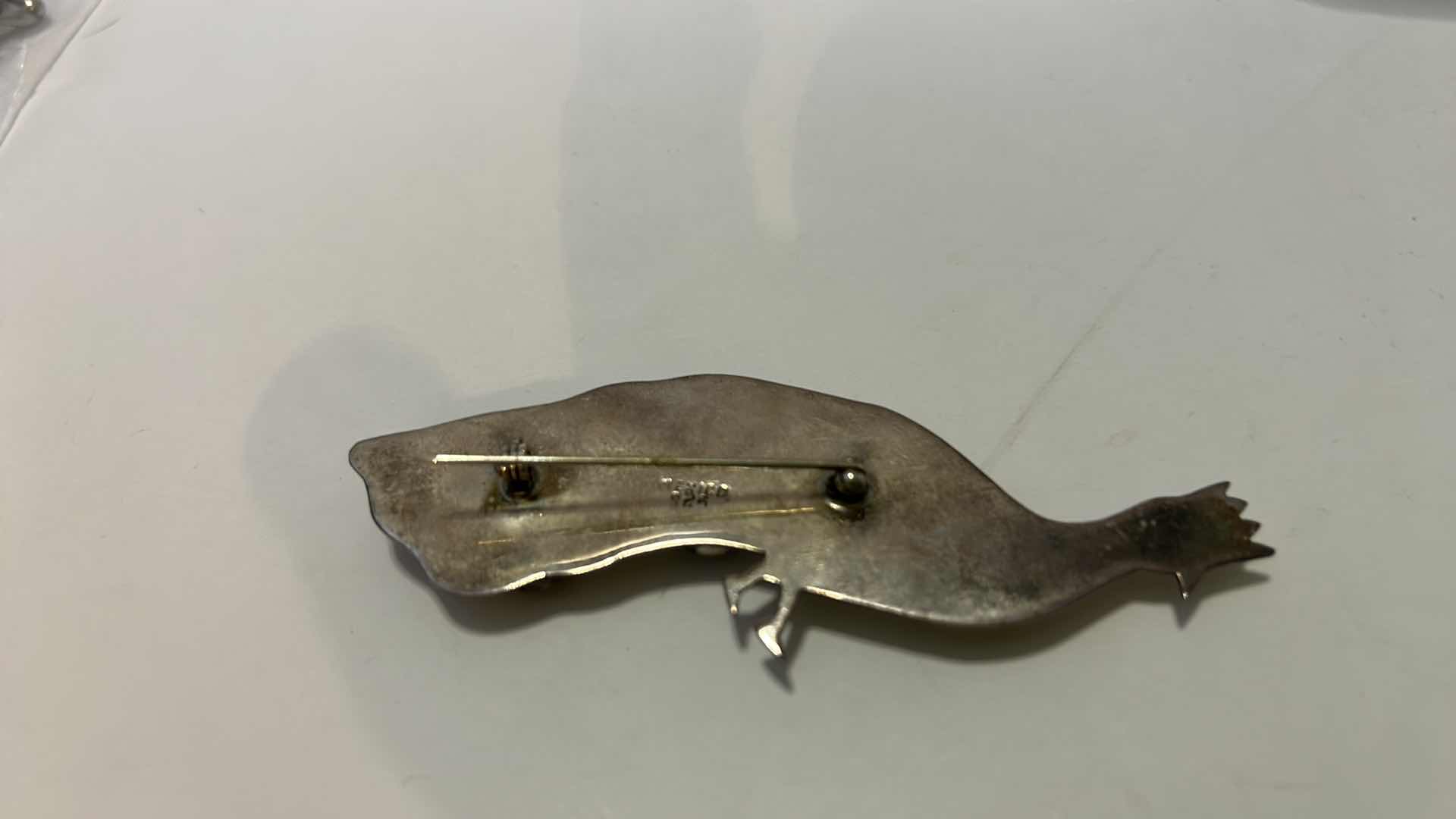 Photo 1 of FINE JEWELRY- .925 STERLING SILVER PEACOCK PIN WITH STONES H4”