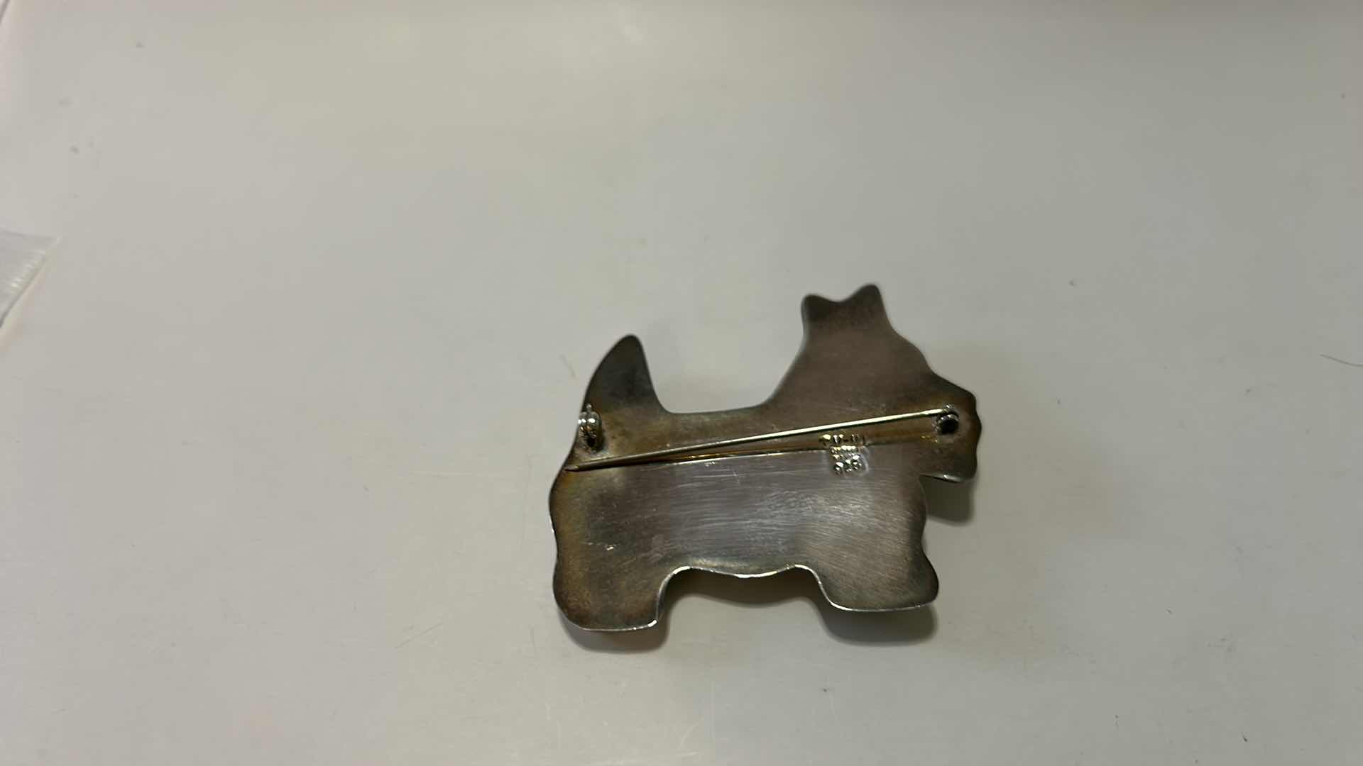 Photo 3 of FINE JEWELRY- .925 STERLING SILVER SCOTTIE DOG PIN H1.75”