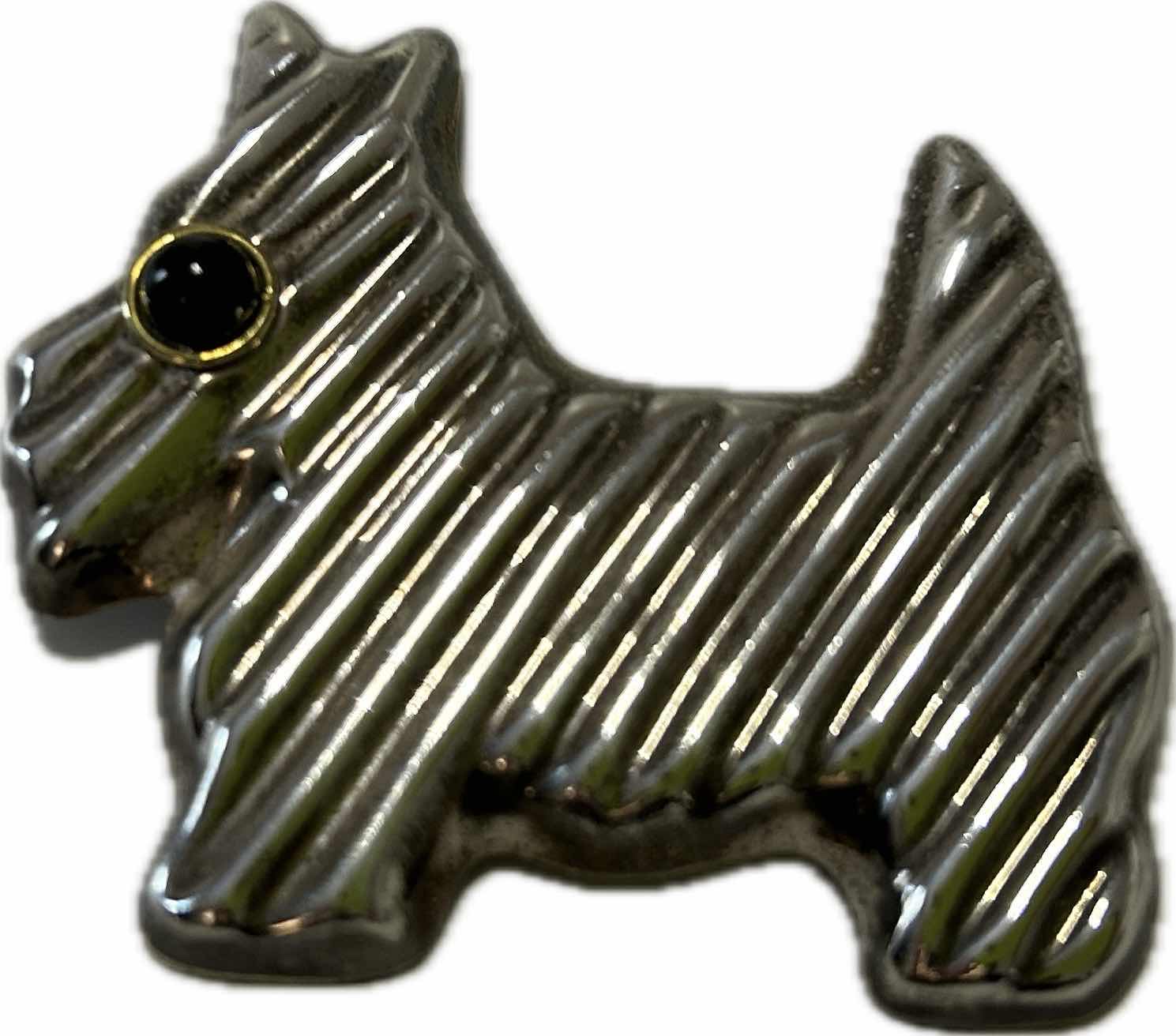 Photo 1 of FINE JEWELRY- .925 STERLING SILVER SCOTTIE DOG PIN H1.75”