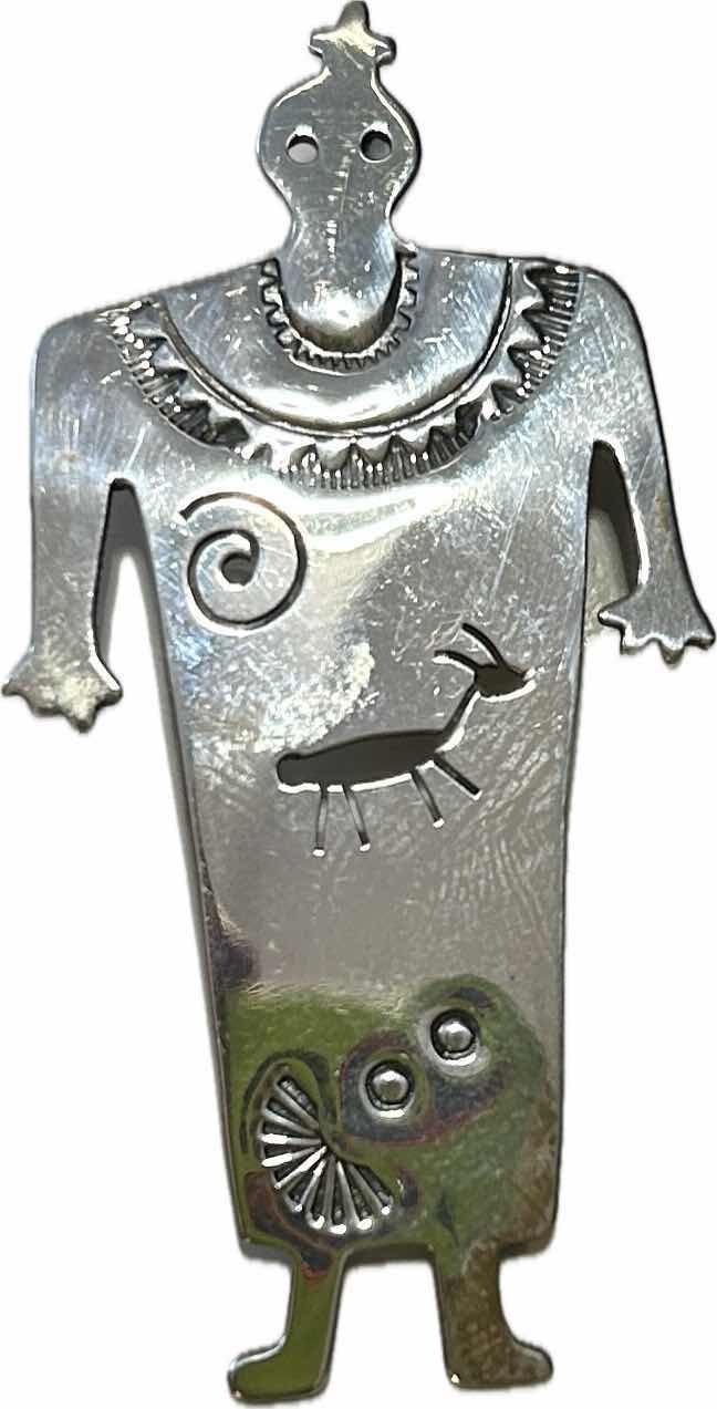 Photo 1 of FINE JEWELRY- .925 STERLING SILVER AMERICAN INDIAN PENDANT/PIN  H2.5”