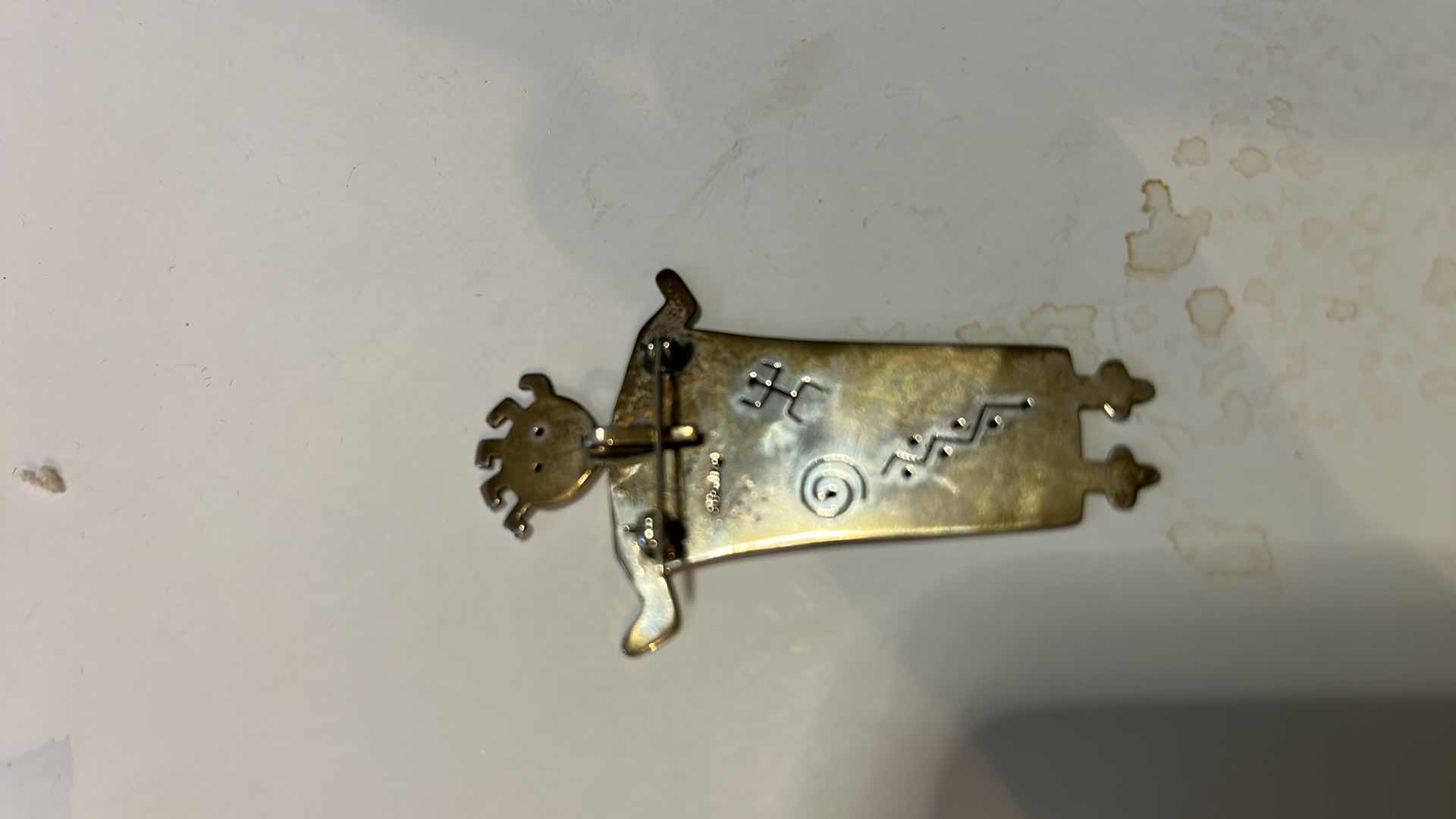 Photo 1 of FINE JEWELRY- .925 STERLING SILVER AMERICAN INDIAN PENDANT/PIN  H2.5”